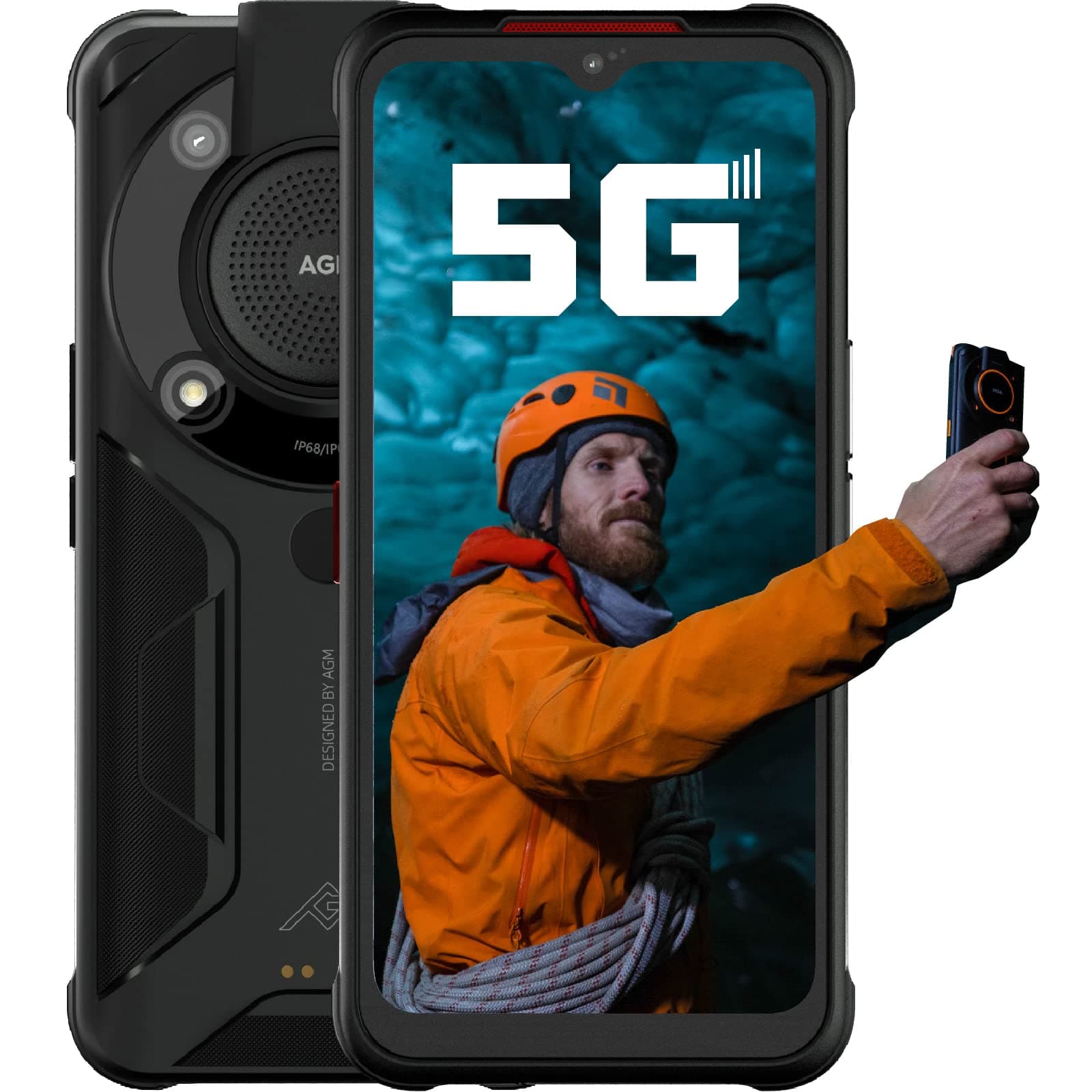 AGM Glory Rugged Smartphone Qualcomm 5G Phone Unlocked 110dB Big Speaker 48MP+20MP Night Vision Camera 6.53" FHD+Display 8G+256G 6200mAh Batter...