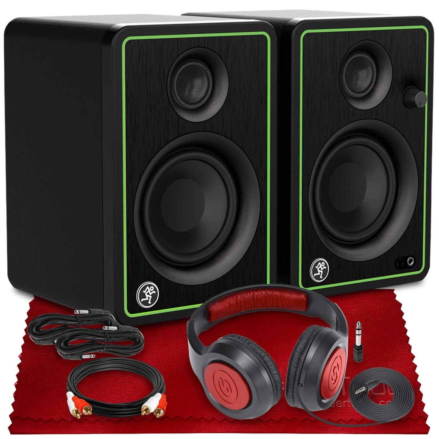 Mackie CR3-XBT CR Series 3" Multimedia Studio Bluetooth Monitors (Pair) w/Pro Tools First DAW Music Editing Software Package & Deluxe Bundle Sa...
