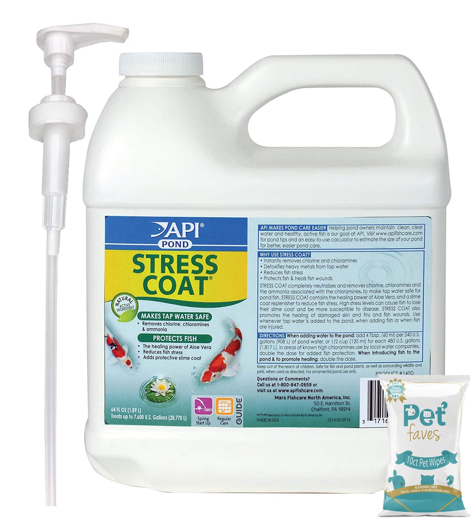 API PondCare Sress Coat Fish & Water Conditioner 64oz (Stress Coat-64)