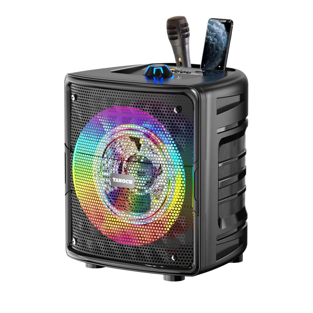 TANOCH Portable Karaoke Machine for Kids & Adults, Bluetooth Speaker with Wired Microphone for Party, Wireless PA Sound System with FM Radio, Audio...