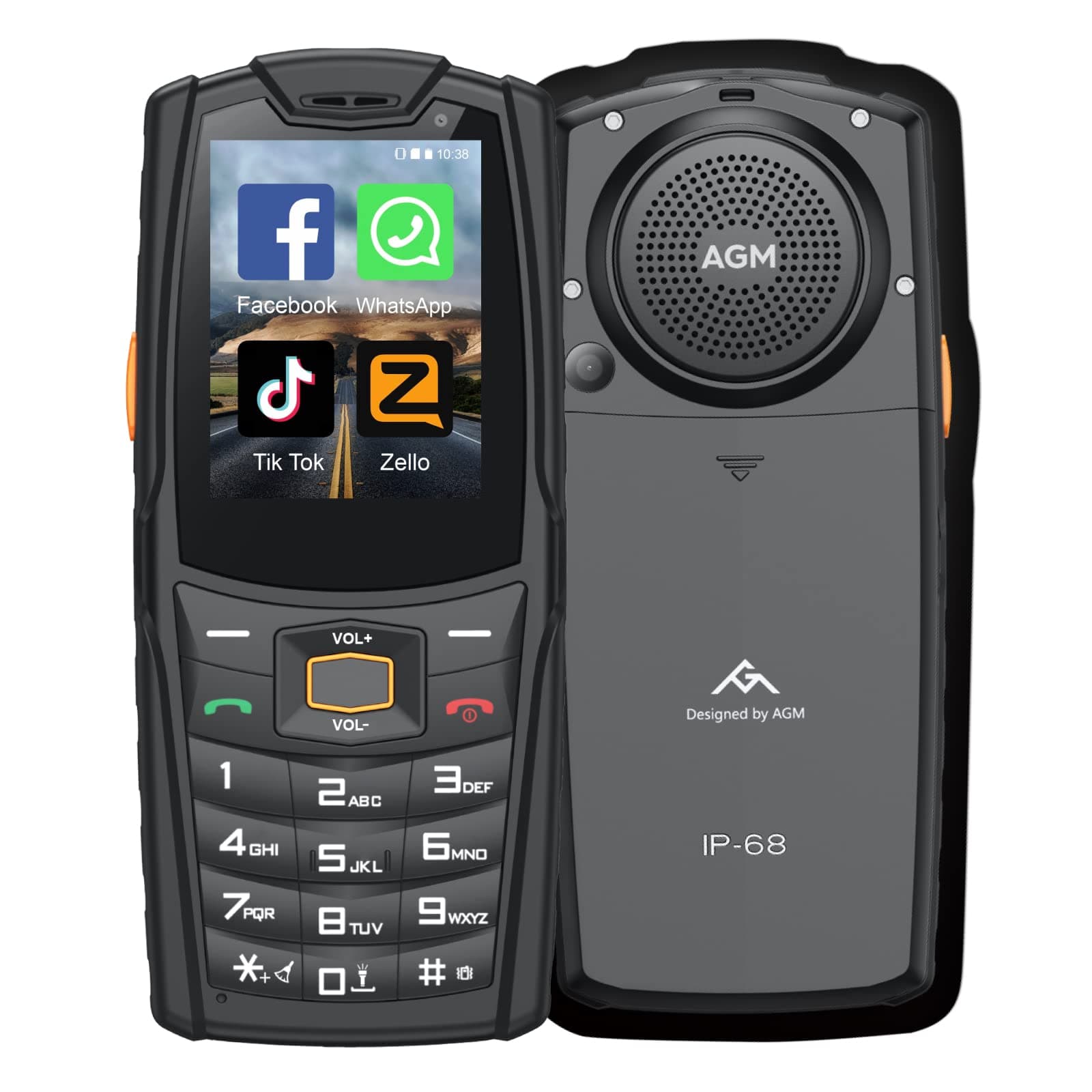 AGM M7 Rugged Phone, IP68 Waterproof Outdoor Phone, 2500mAh Battery Unlocked 4G Cell Phone for Seniors Dual SIM Biggest Speaker 2.4" Touch Scre...