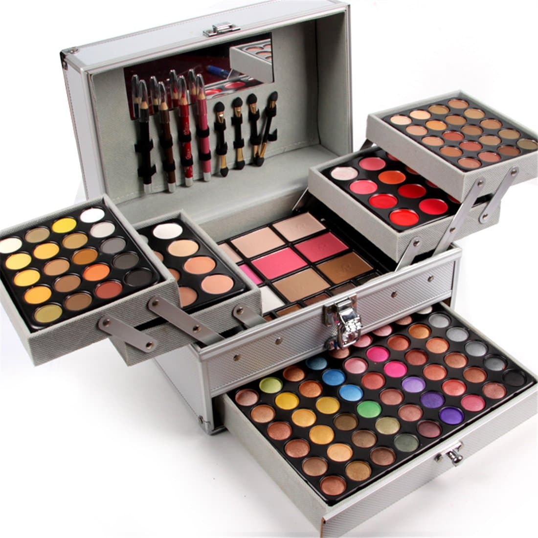 PhantomSky Professional 132 Colors All in one Makeup Palette Cosmetic Contouring Kit Combination with Eyeshadow, Cream Concealer, Eyebrow Powder, L...