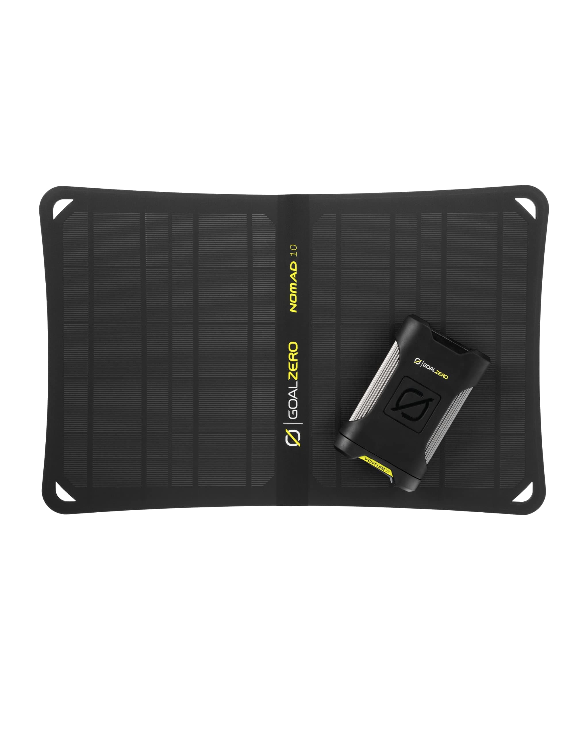 Goal Zero Venture 35 Portable Charger Power Bank with Nomad 10 Solar Panel Kit 9600mAH 18W USB-C Power Delivery Port, 2 USB Outputs IP67 Rating 50 ...