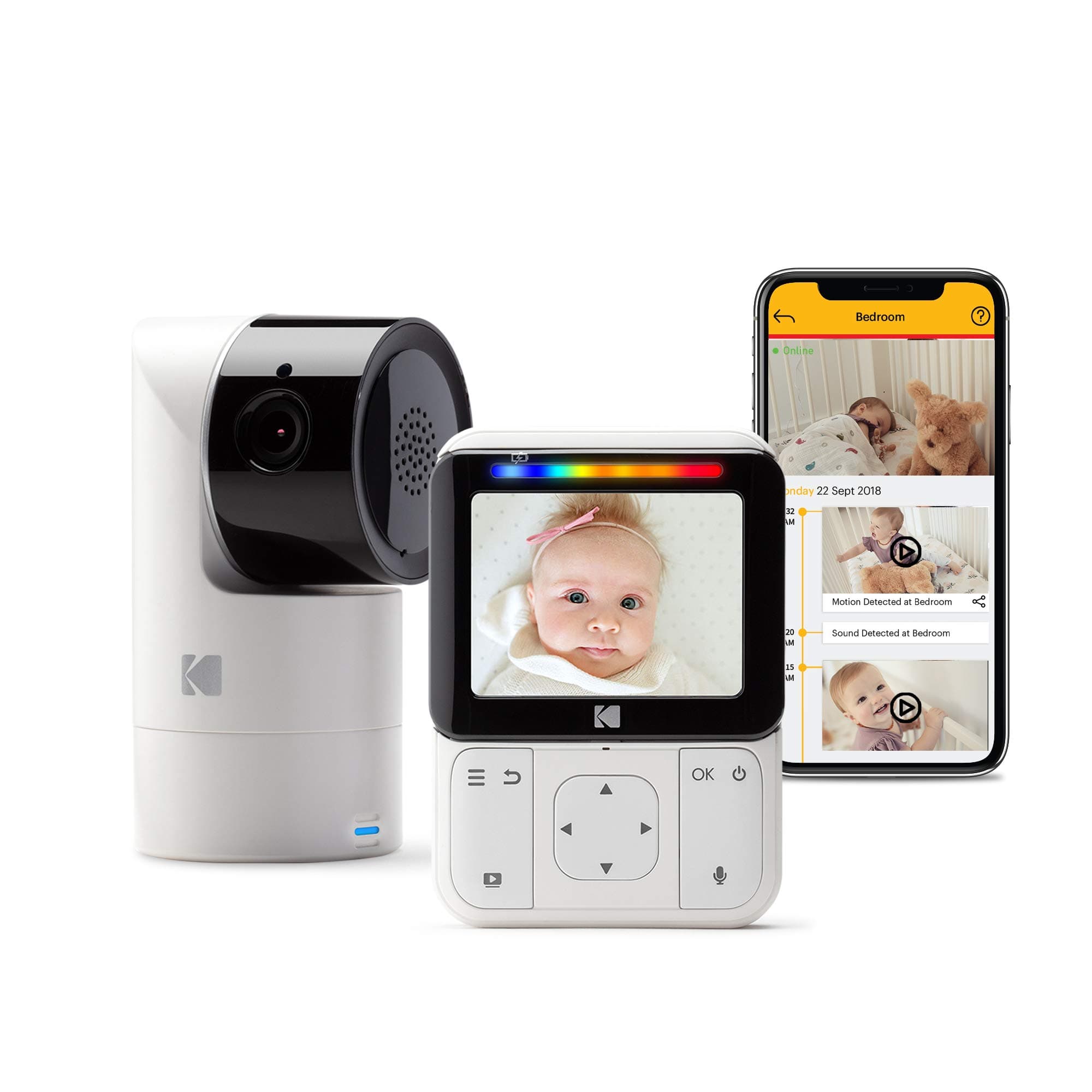 KODAK Cherish C225 Video Baby Monitor - Tilt/Pan/Zoom Camera, 2.8" HD Screen, Hi-res Camera, Remote Zoom, Two-Way Audio, Night-Vision, Long Ran...