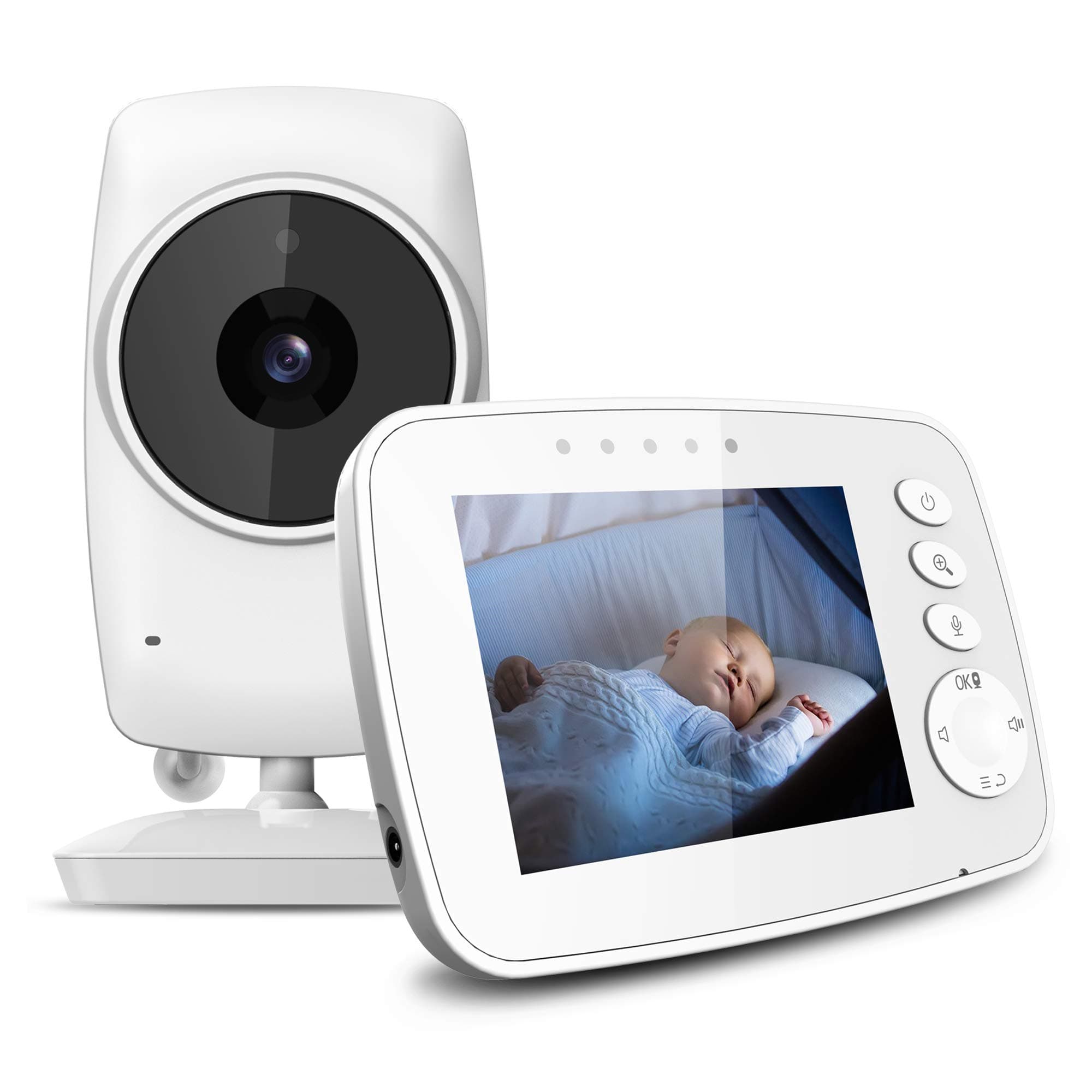 Newbaby Baby Monitor, 3.2" Video Baby Monitor with Camera and Audio, Baby Nursery Camera, Two Way Talk, Room Temperature, 7 Lullabies, 960ft Ra...