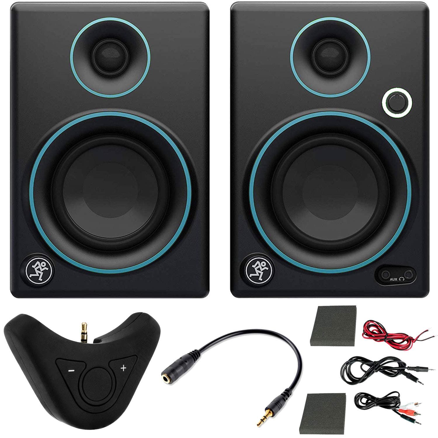 Mackie CR Series CR3-3" Creative Reference Multimedia Monitors (Pair) + Includes Bluetooth 2-in-1 Wireless Audio Receiver (Blue)
