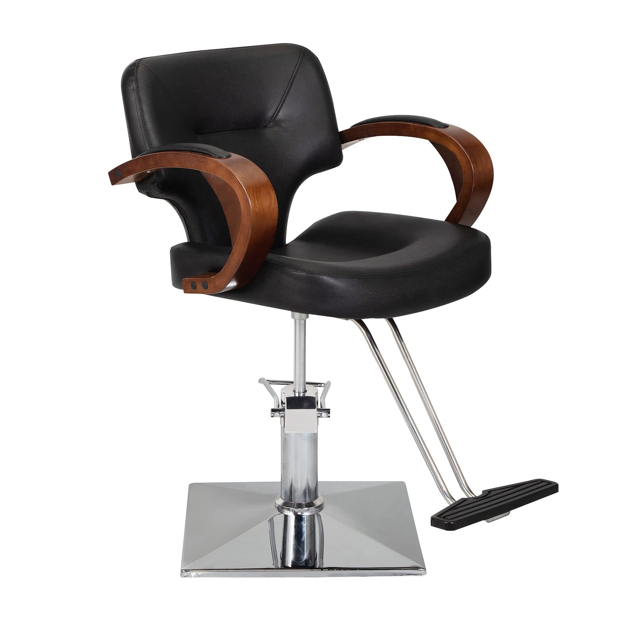 JAXPETY Hydraulic Barber Chair, Hair Salon Chairs with Heavy Duty Hydraulic Pump, 360-Degree Swivel Shampoo Spa Beauty Salon Equipment w/Wood Armre...