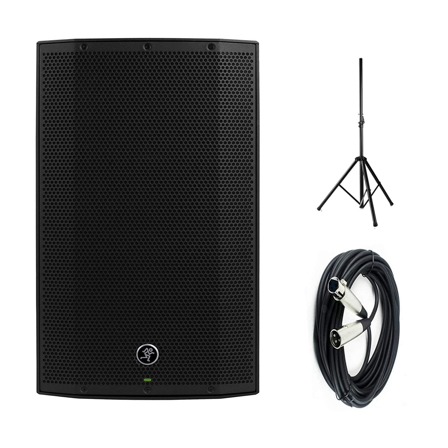 Mackie Thump12A - 1300W 12" Powered Loudspeaker Bundle (Single) with Steel Speaker Stand and XLR-XLR Cable