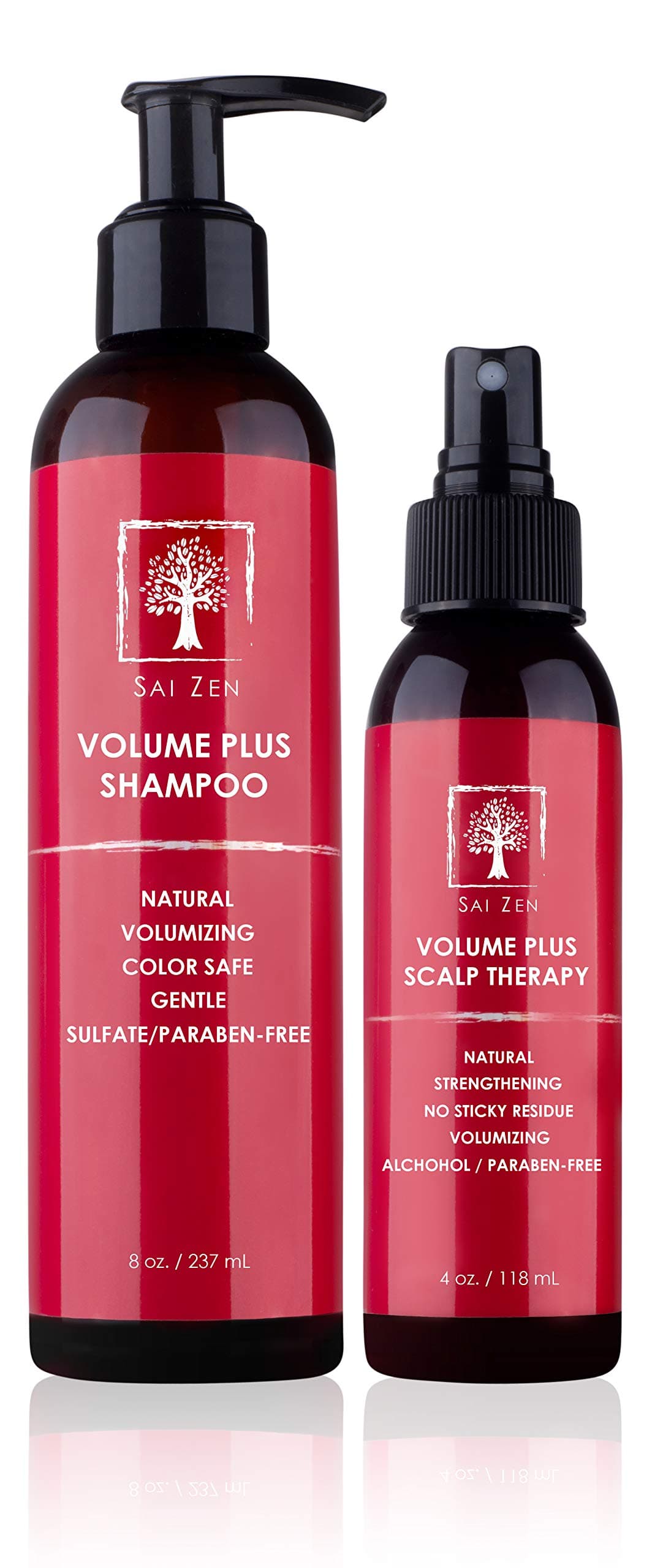 Sai Zen Volume Plus Set | Volume Plus Shampoo 8 oz. & Volume Plus Scalp Therapy Spray 4 oz. | Anti-Thinning and Volumizing Formula | Made in USA | ...