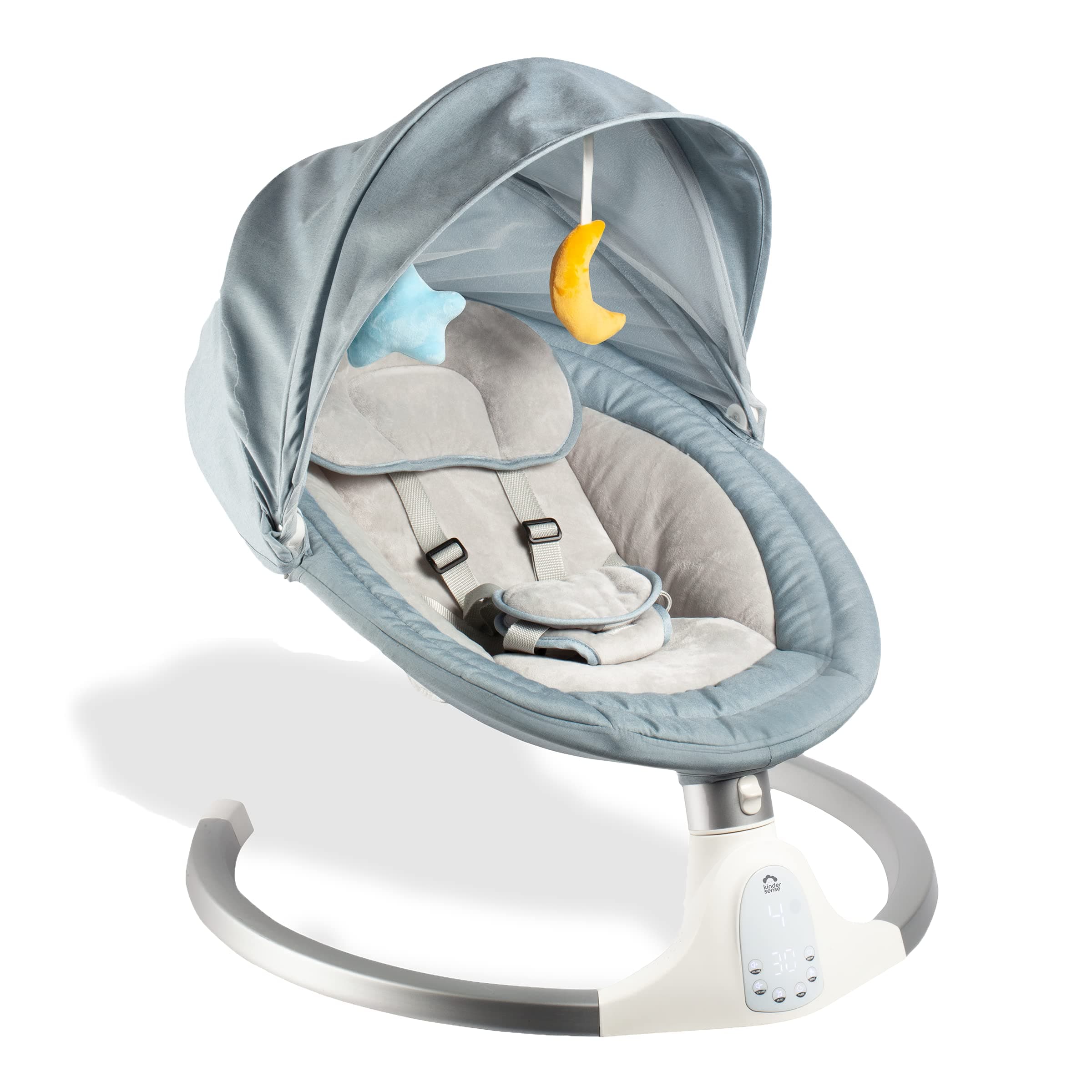 Kindersense® Baby Swing - Stationary Motorized Portable Baby Sleeper Swing - Rocking Baby Bouncer - Bluetooth Compatible Speakers with Soft Preset ...