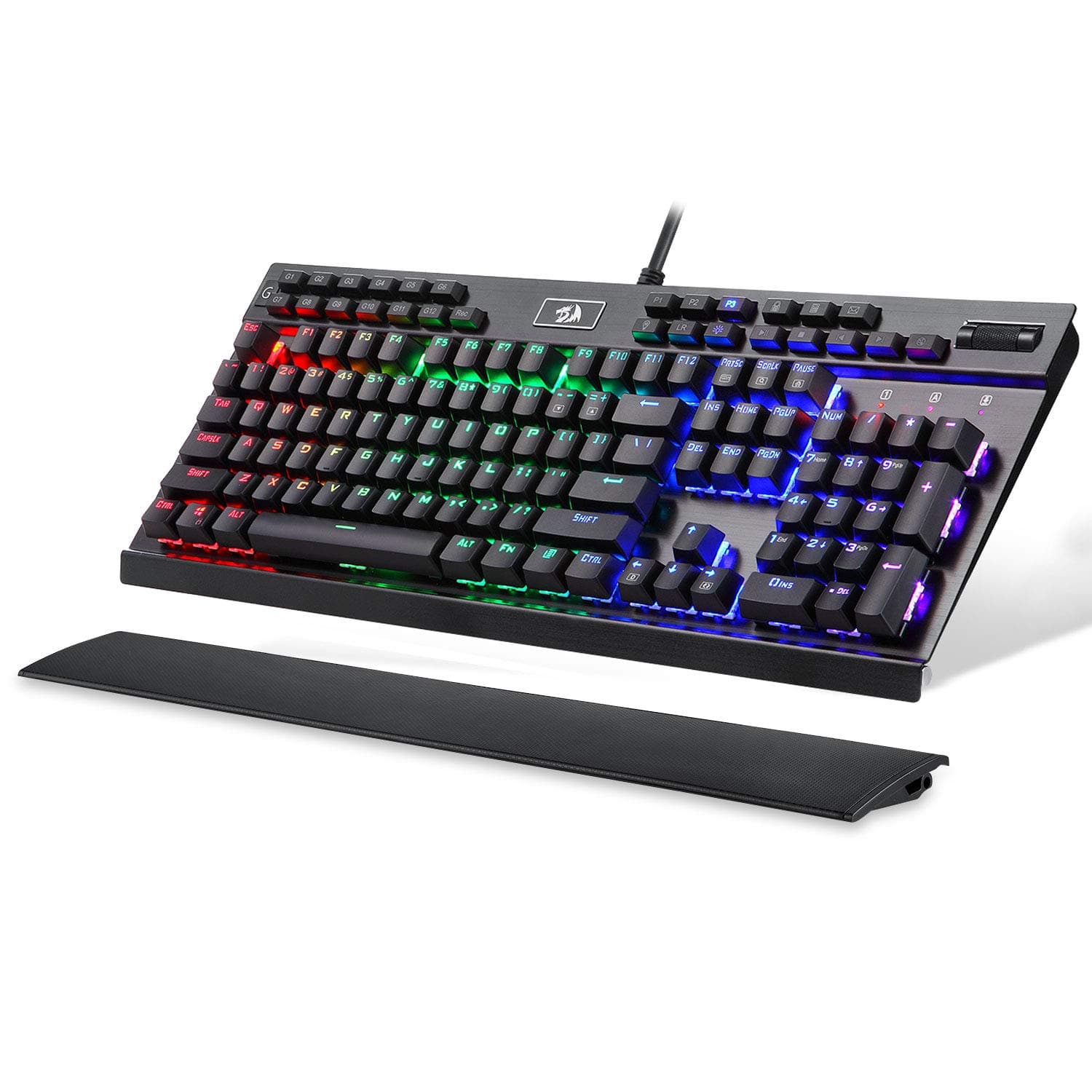 Redragon K550 Mechanical Gaming Keyboard, RGB LED Backlit with Brown Switches, Macro Recording, Wrist Rest, Volume Control, Full Size, Yama, USB Pa...