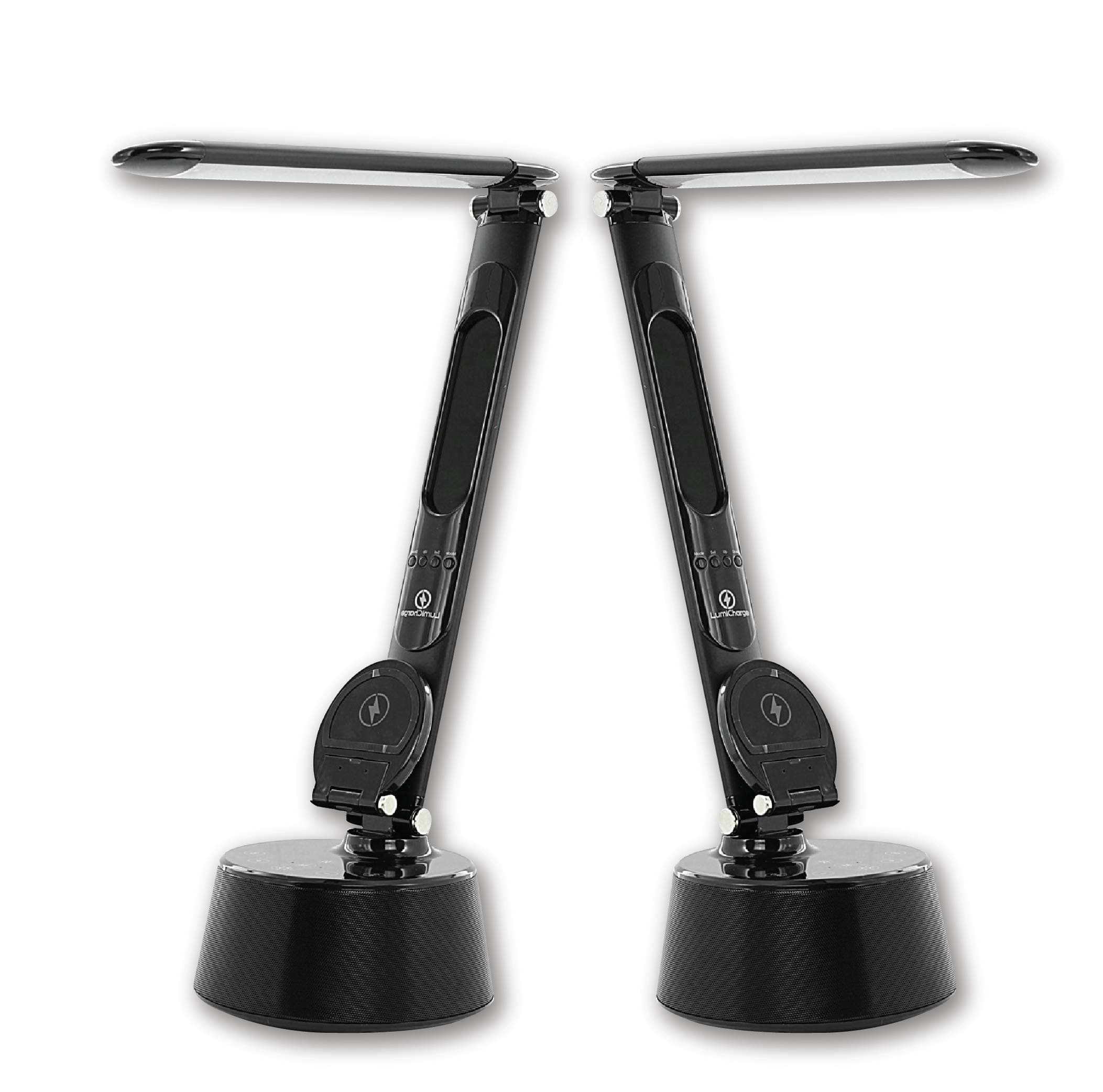 LumiCharge T2W Wireless Charging Bluetooth Speaker Adjustable Desk Lamp with LCD Display | 2 Pack