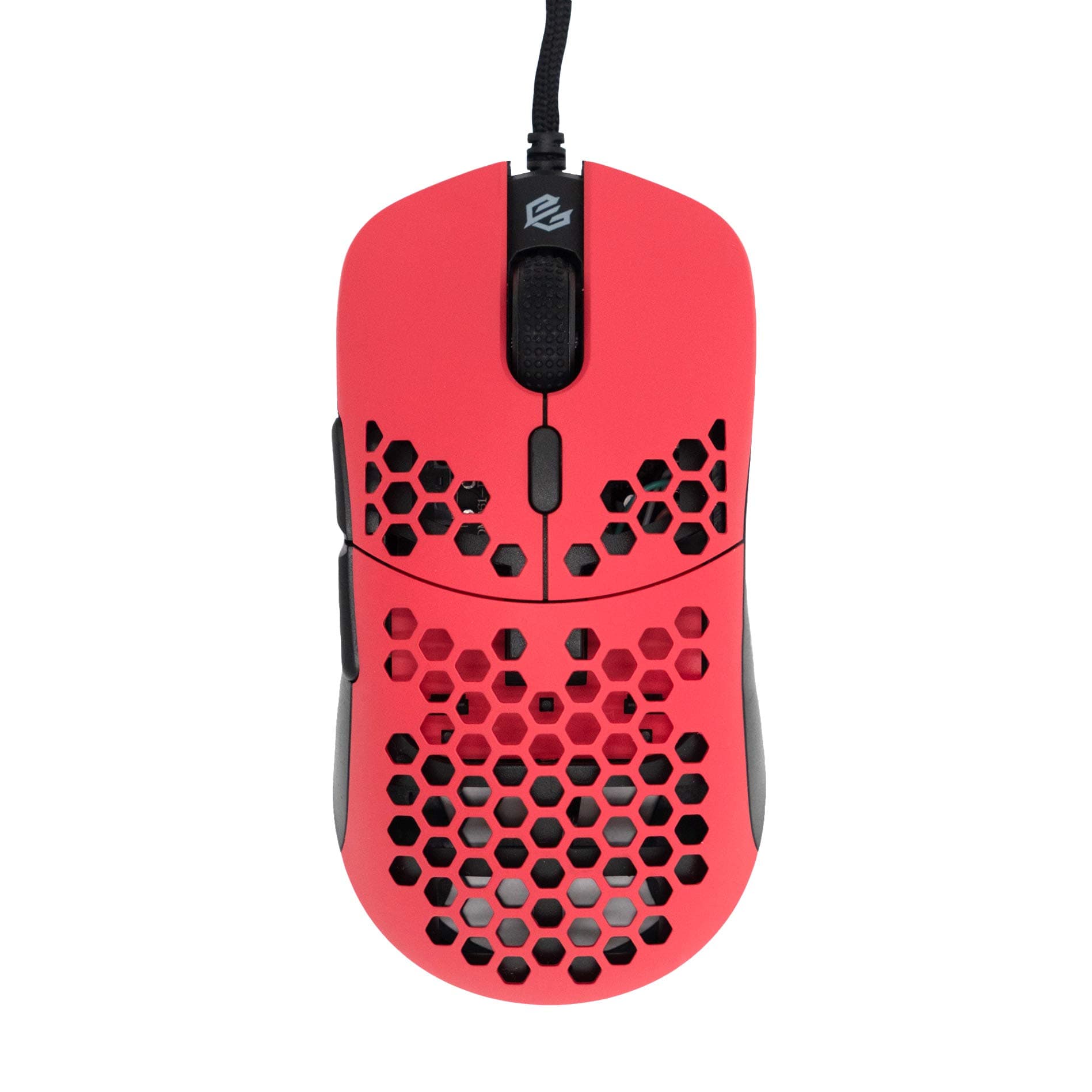 Gwolves Hati HTM Ultra Lightweight Honeycomb Design Wired Gaming Mouse 3360 Sensor - PTFE Skates - 6 Buttons - Only 61G (Faze Red)