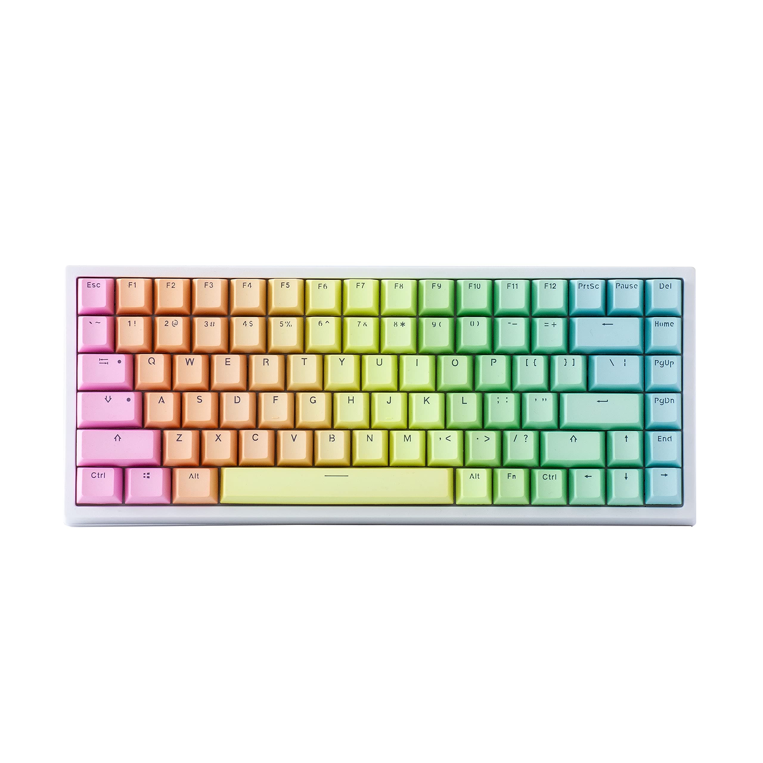 YUNZII Rainbow 84 84-Key RGB Hotswap Wired Mechanical Gaming Keyboard with PBT Shine Through Keycaps for Mac/Win/Gamers (Gateron Red Switch, Rainbow)