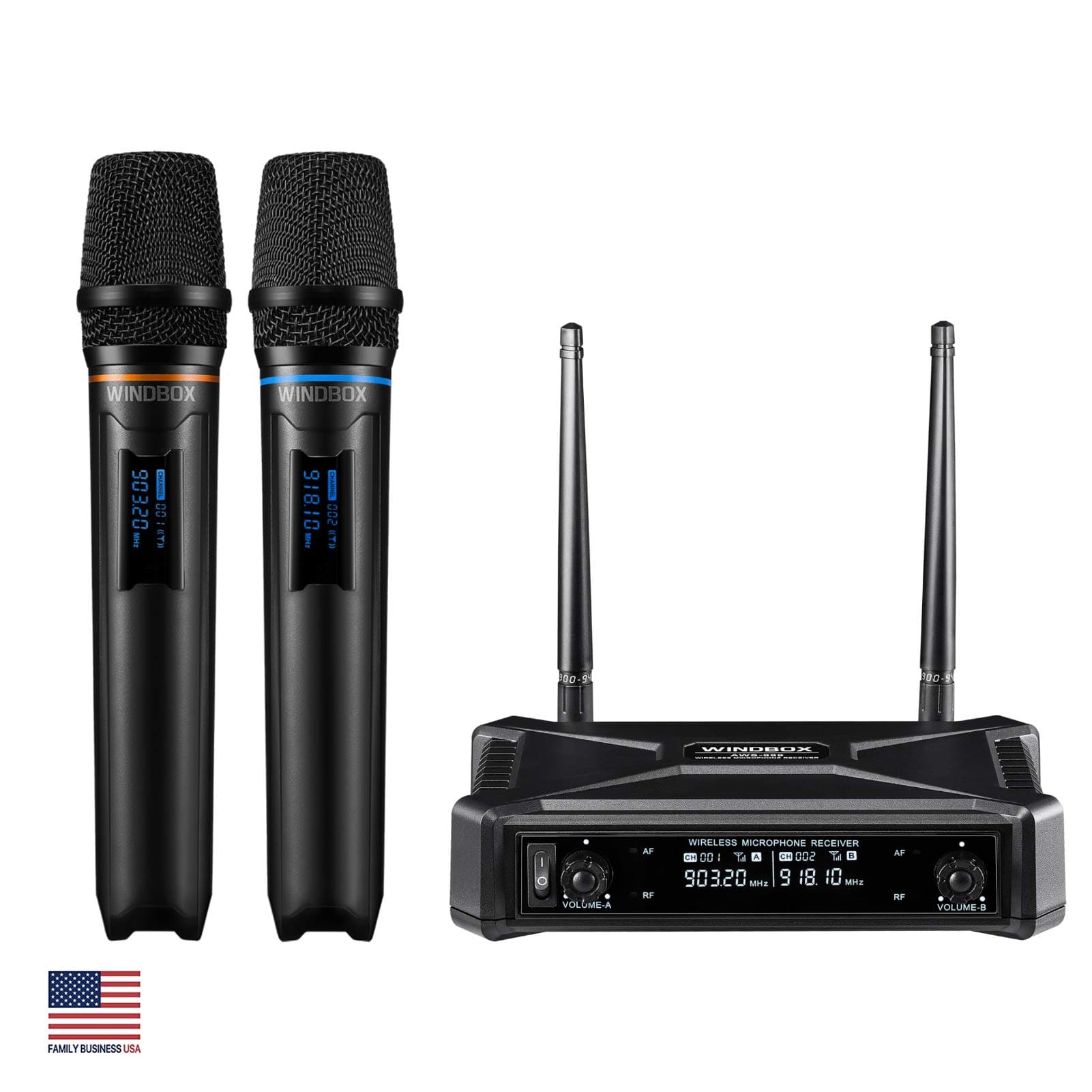 Wireless Microphone System, Professional Karaoke Microphone UHF Dual Channel Handheld Microphone, ARISEN 200ft Range Receiver and 2 Handheld Mic Se...