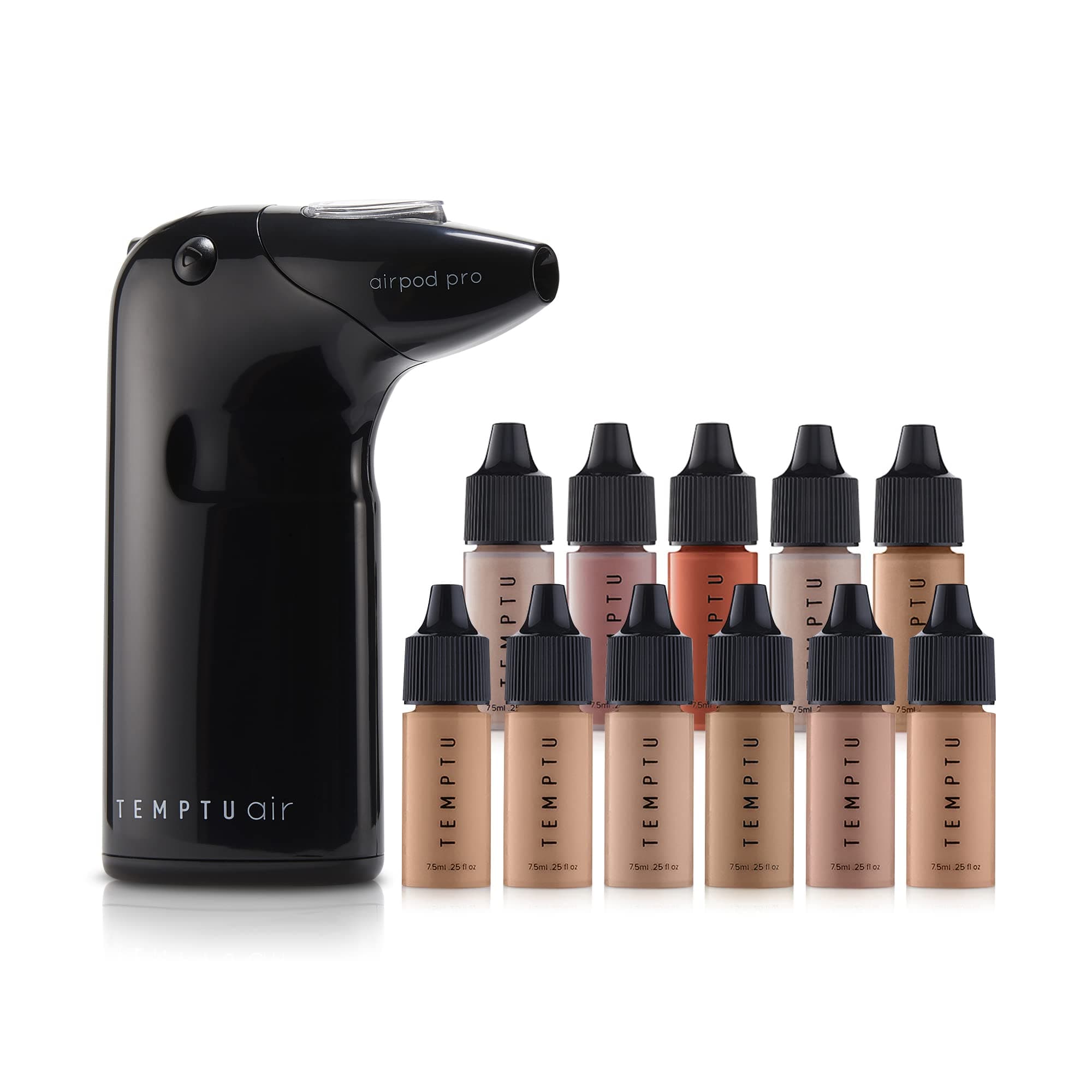 TEMPTU Air Flawless Complexion Airbrush Kit: Cordless Pro Airbrush System Refillable Pro Makeup Cartridges Includes Primer, Blush, Highlighter & Pe...