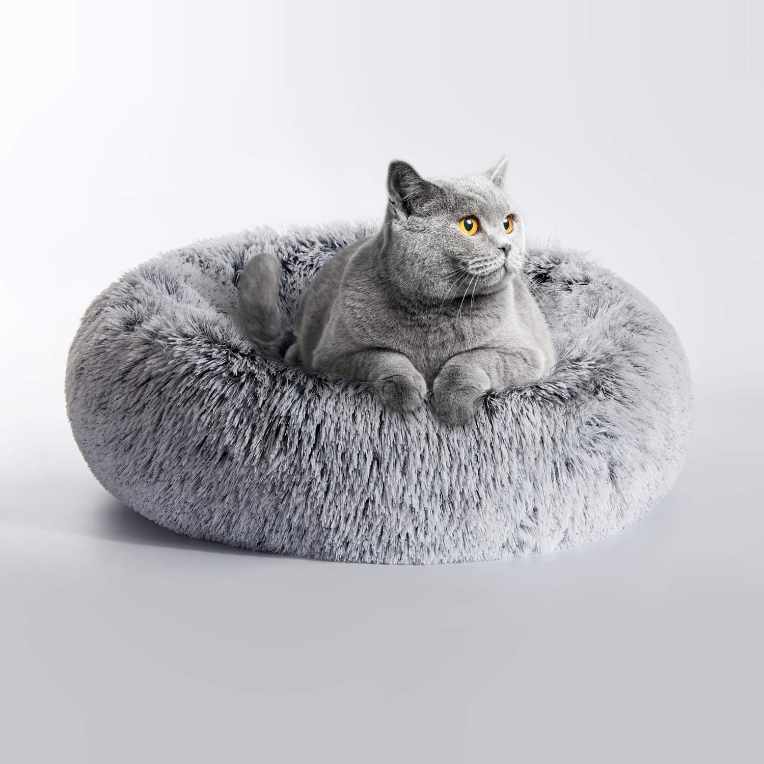 Love's cabin Cat Beds for Indoor Cats - Cat Bed with Machine Washable, Waterproof Bottom - Fluffy Dog and Cat Calming Cushion Bed for Joint-Rel...