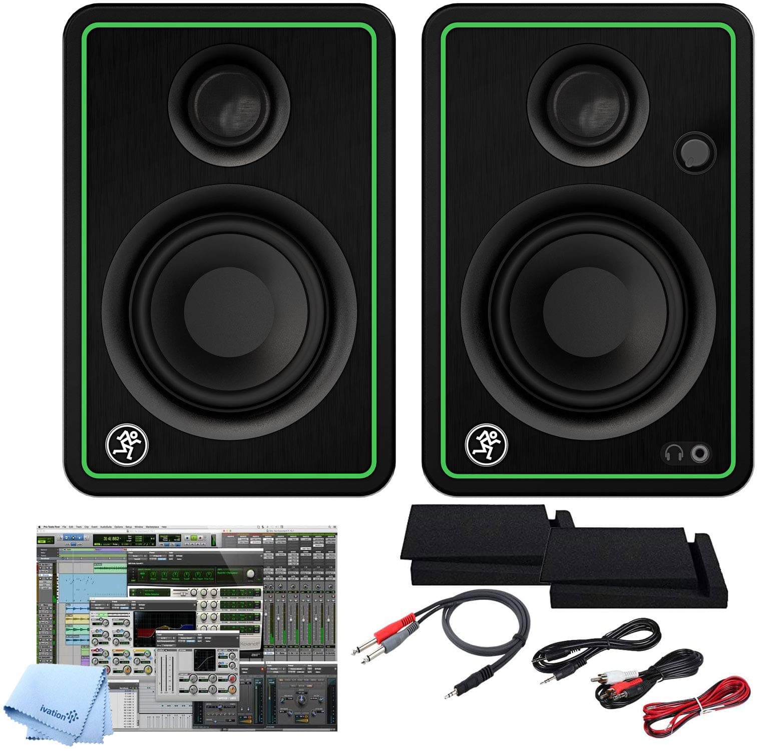 Mackie CR5-X Five-Inch Creative Reference Multimedia Monitors Bundle with and Pro Cable Kit Featuring Pro Tools First DAW Music Editing Software + ...