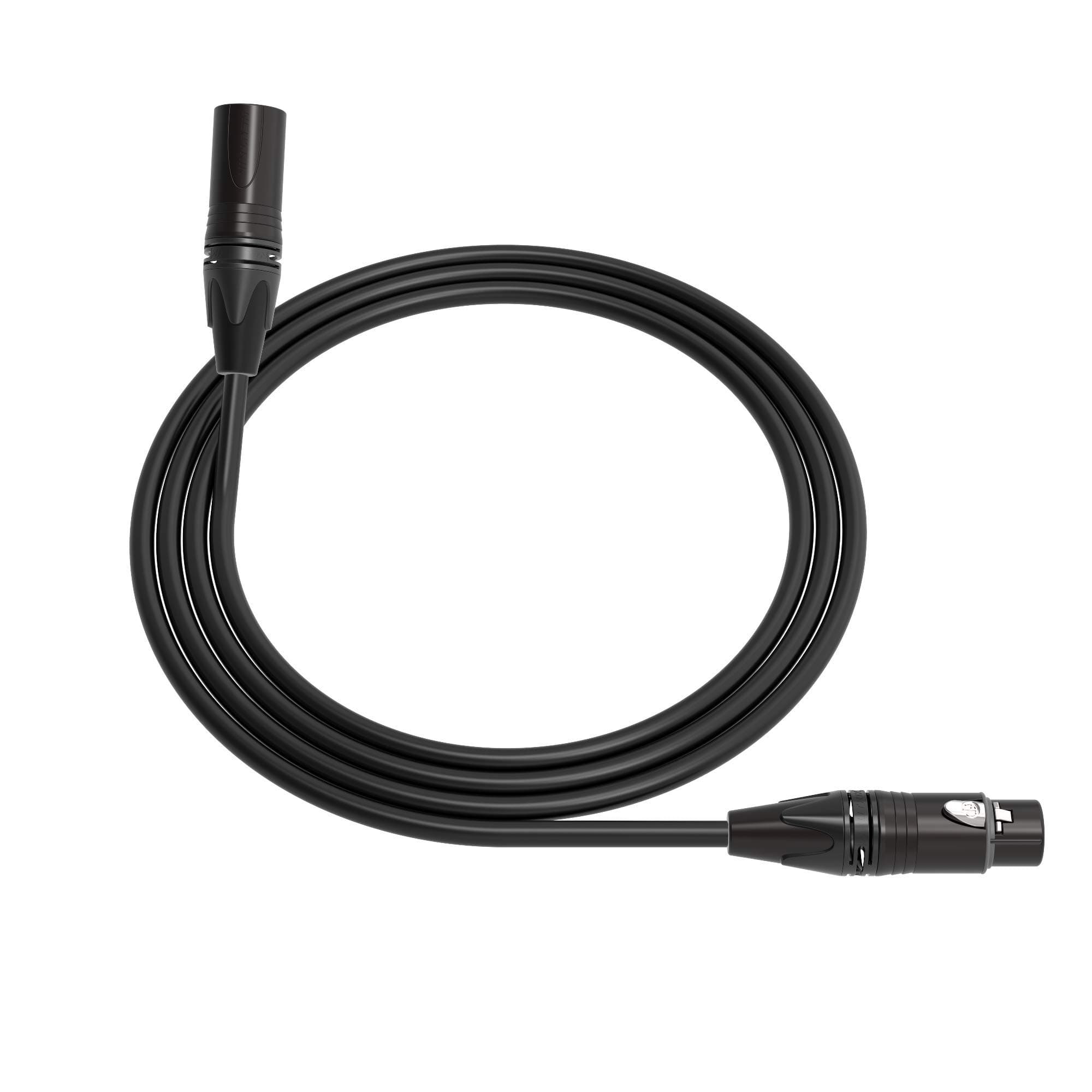 Canare L-4E6S Star Quad Balanced Microphone Cable | XLR Male 3-Pin to XLR Female 3-Pin | Neutrik Gold | 2.5 Feet | Black | Assembled in The USA