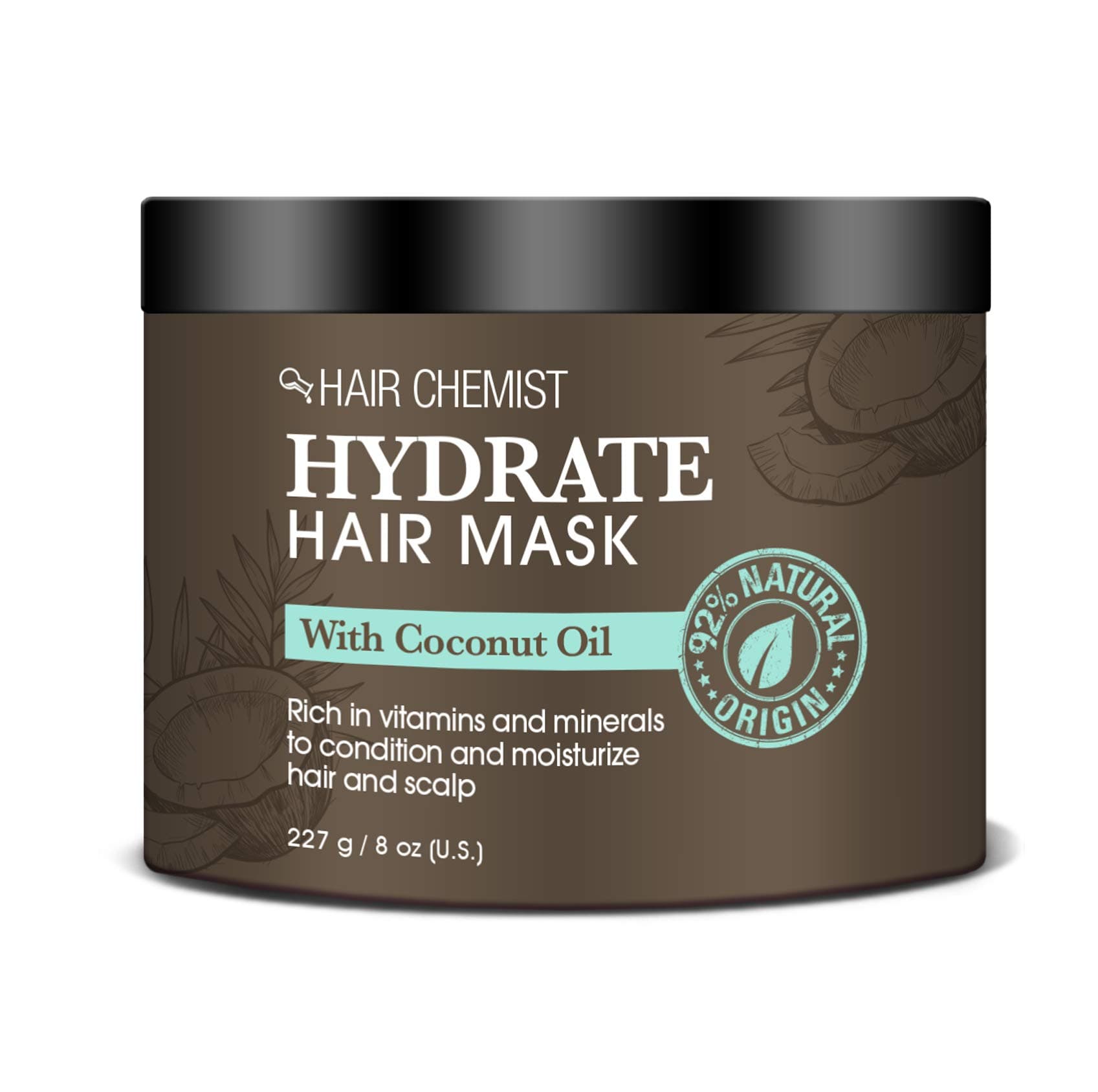 Hair Chemist Hydrate Hair Mask with Coconut Oil 8 ounce (4-Pack)