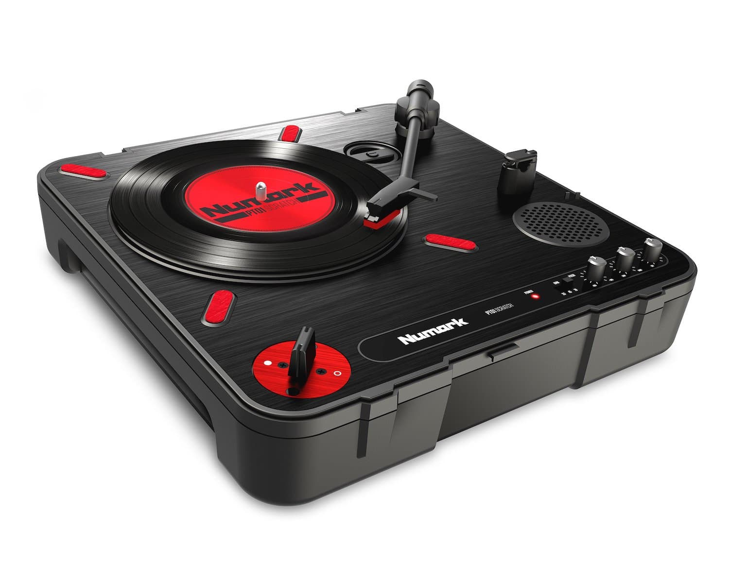 Numark PT01 Scratch | DJ Turntable for Portablists With User Replaceable Scratch Switch, Built In Speaker, Power via Battery or AC Adapter, Three S...