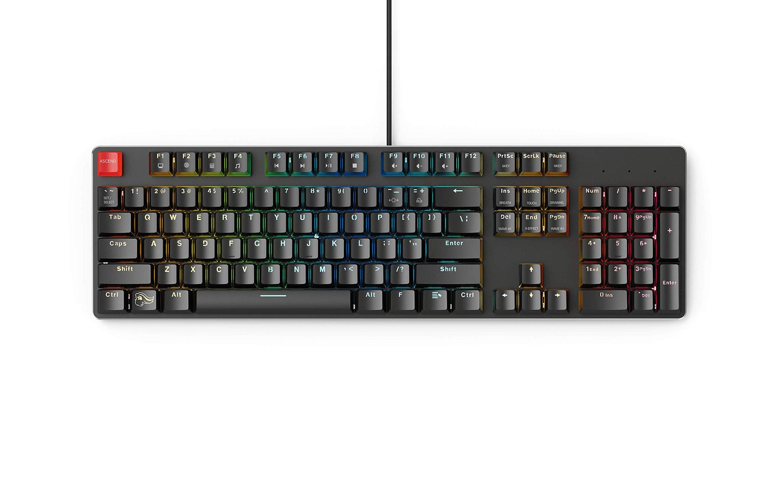 Glorious Custom Gaming Keyboard - GMMK 100% Percent Full Size - USB Wired Mechanical Keyboard - RGB Hot Swappable Switches & Keycaps - Black Metal ...