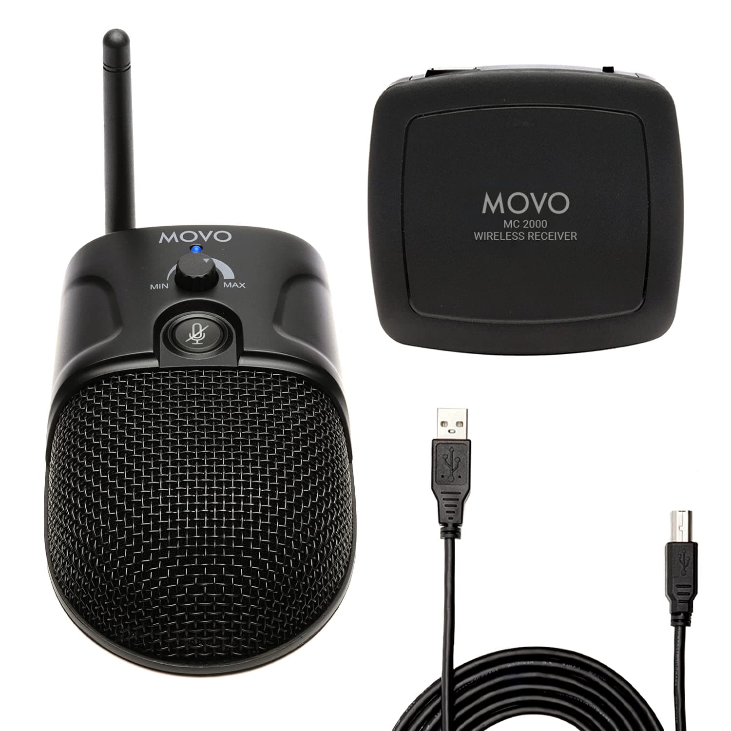 Movo MC2000 Wireless Conference Microphone System - USB Wireless Microphone for Computer - Conference Call Microphone for Zoom Meetings - Zoom Micr...