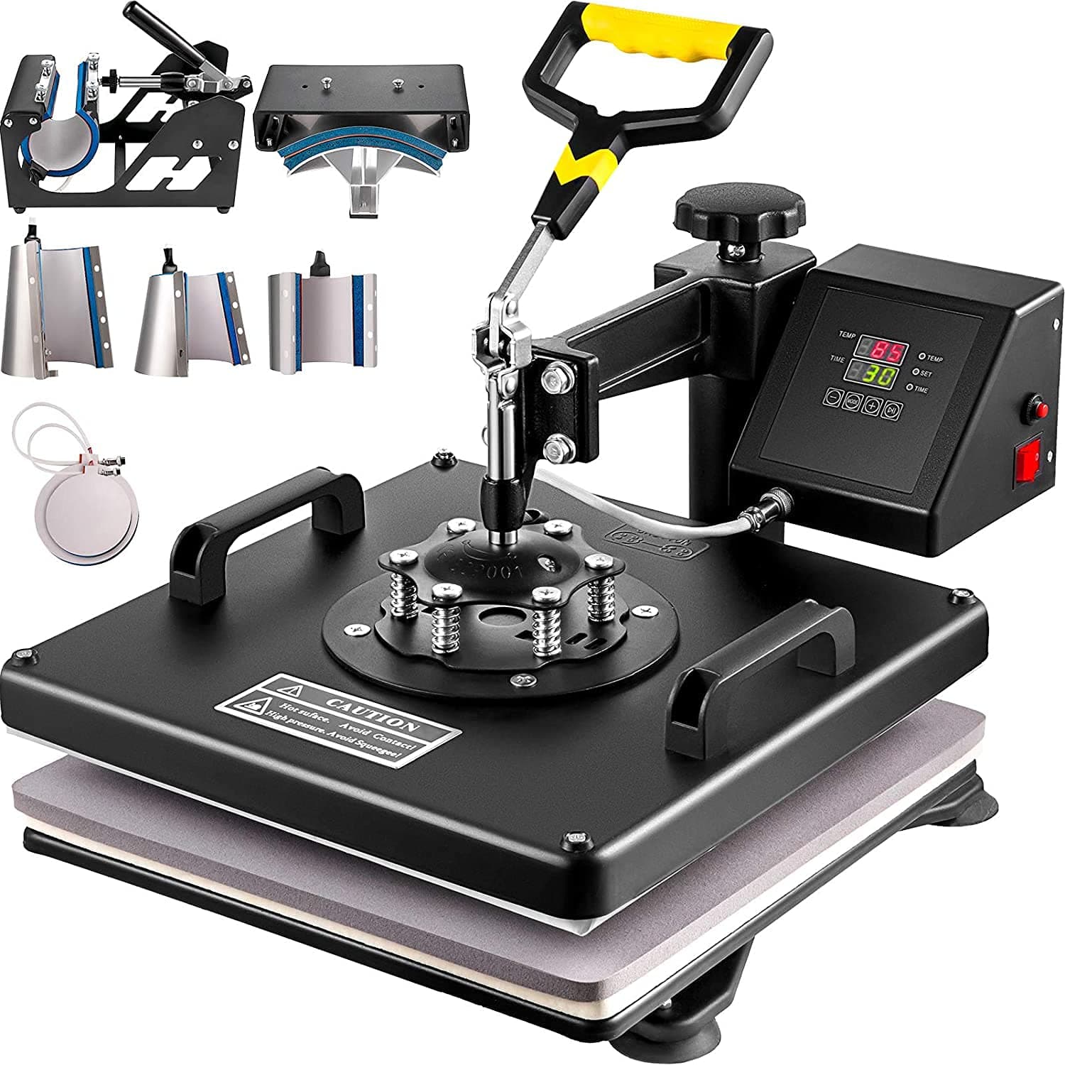 VEVOR Heat Press 15x15 Inch Heat Press Machine 8 in 1 Multifunctional Sublimation Press Machine Dual LED Display Heat Press Machine for t Shirts Mu...