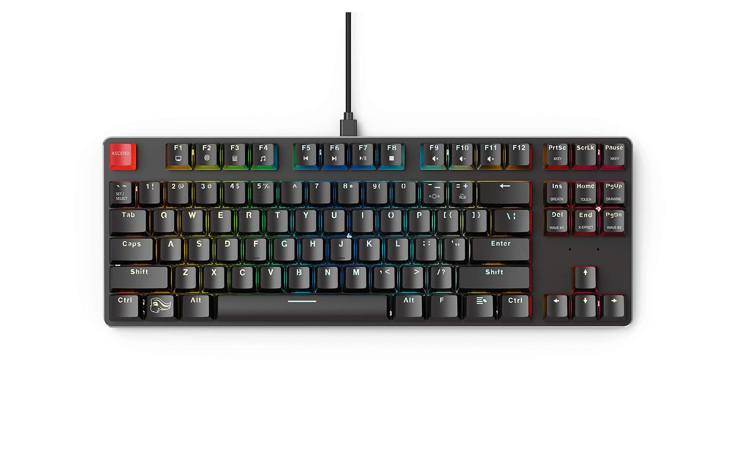 Glorious Custom Gaming Keyboard - GMMK 85% Percent TKL - USB C Wired Mechanical Keyboard - RGB Hot Swappable Switches & Keycaps - Black Metal Top P...