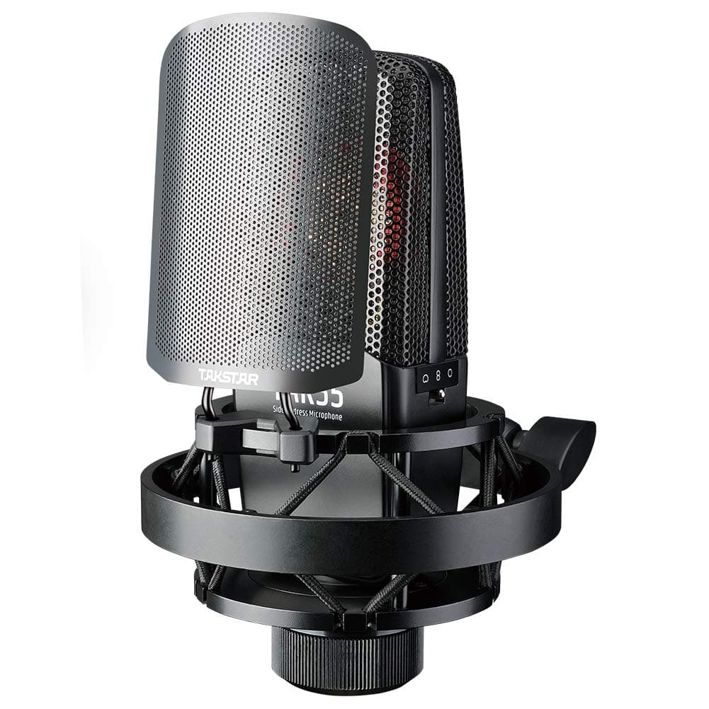 TAKSTAR Recording Microphone Low Noise Condenser Microphone with Shock Mount and Windscreen for Studio Broadcasting Stage Performance Instrument Re...