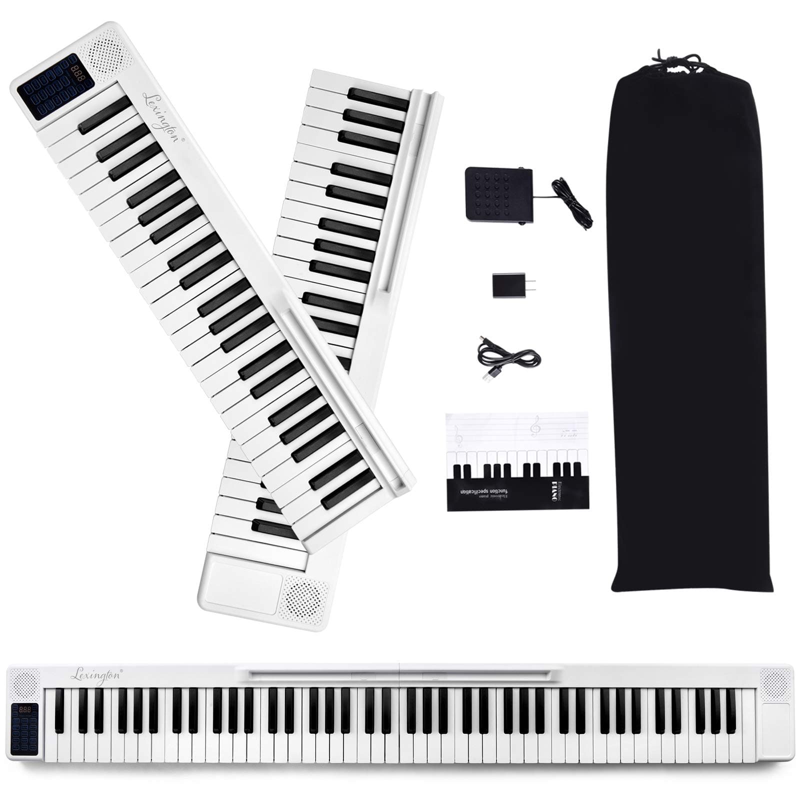 Lexington 88-Key Splicing Intelligent Piano Electronic Keyboard for Kids Beginners with Full Size Semi Weighted Touch Sensitive Keys, MIDI, Power S...