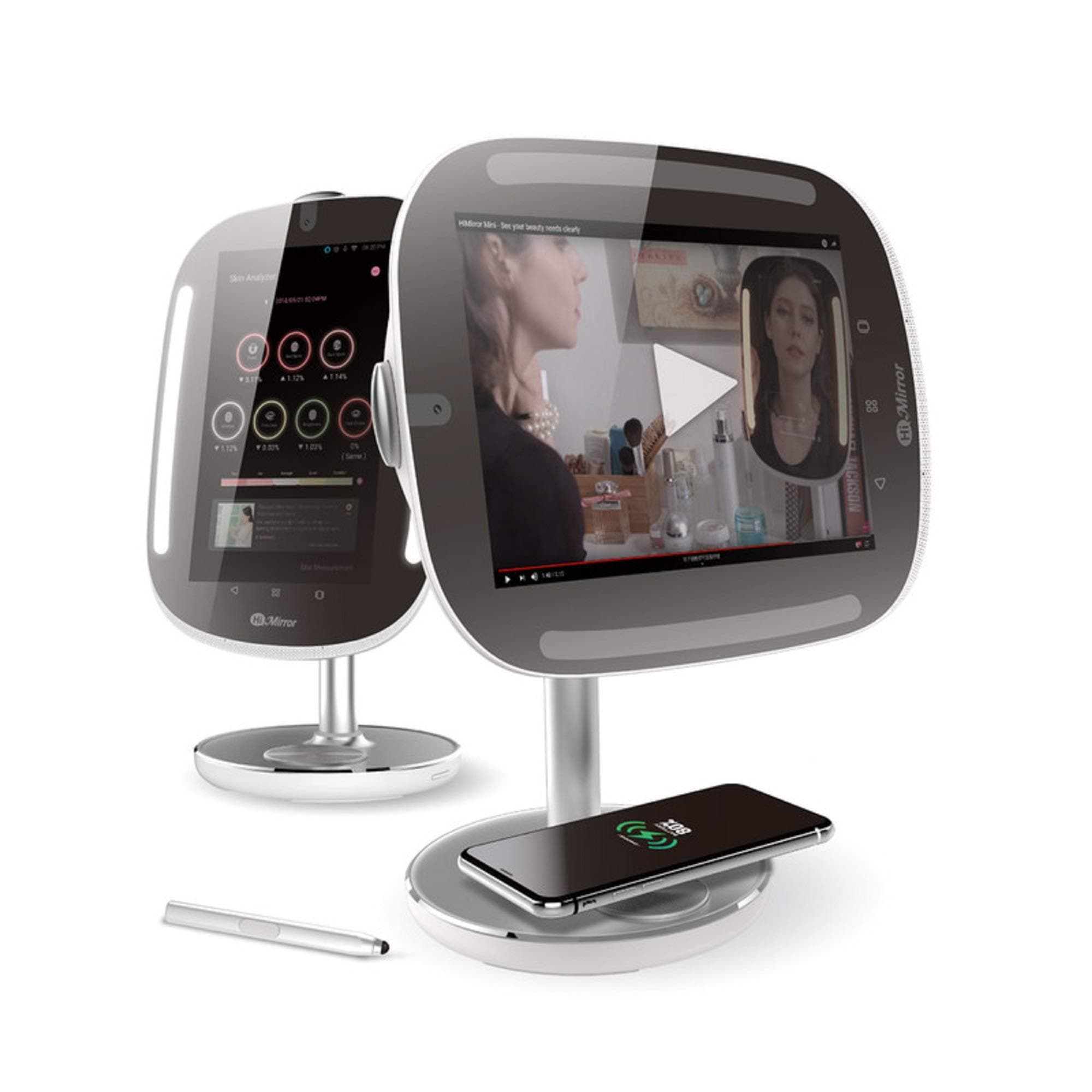 HiMirror Mini Premium X 64GB Beauty Skin Analyzer, Makeup LED Lights, Smart Vanity Mirror with a Nonstationary Screen and Wireless Charging Pad, Si...