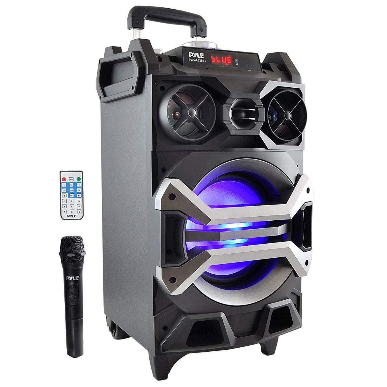 Pyle 500 Watt Outdoor Portable BT Connectivity Karaoke Speaker System - PA Stereo with 8" Subwoofer, DJ Lights Rechargeable Battery Microphone,...