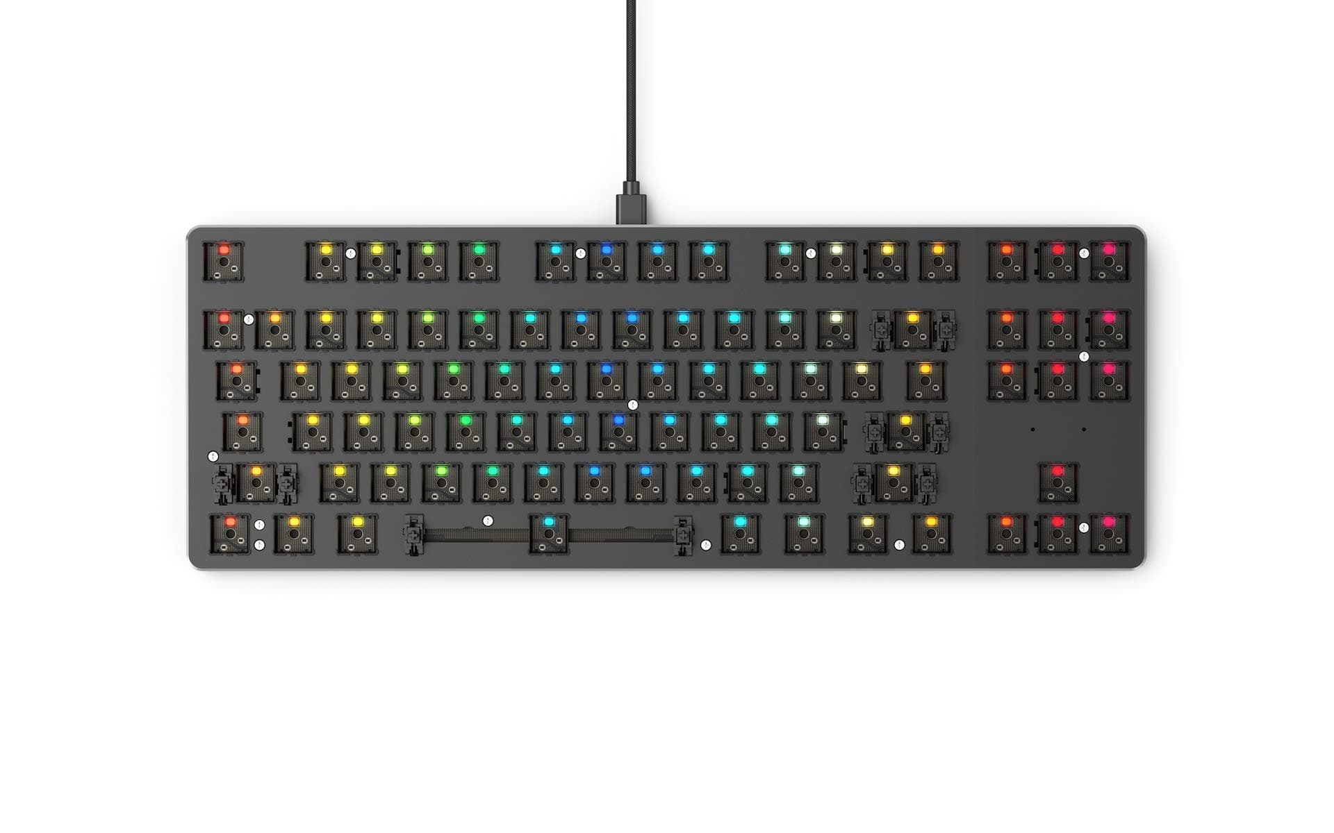Glorious Custom Gaming Keyboard - GMMK 85% Percent TKL Barebone - USB C Wired Mechanical Keyboard Kit - RGB Hot Swappable Switches & Keycaps - Blac...