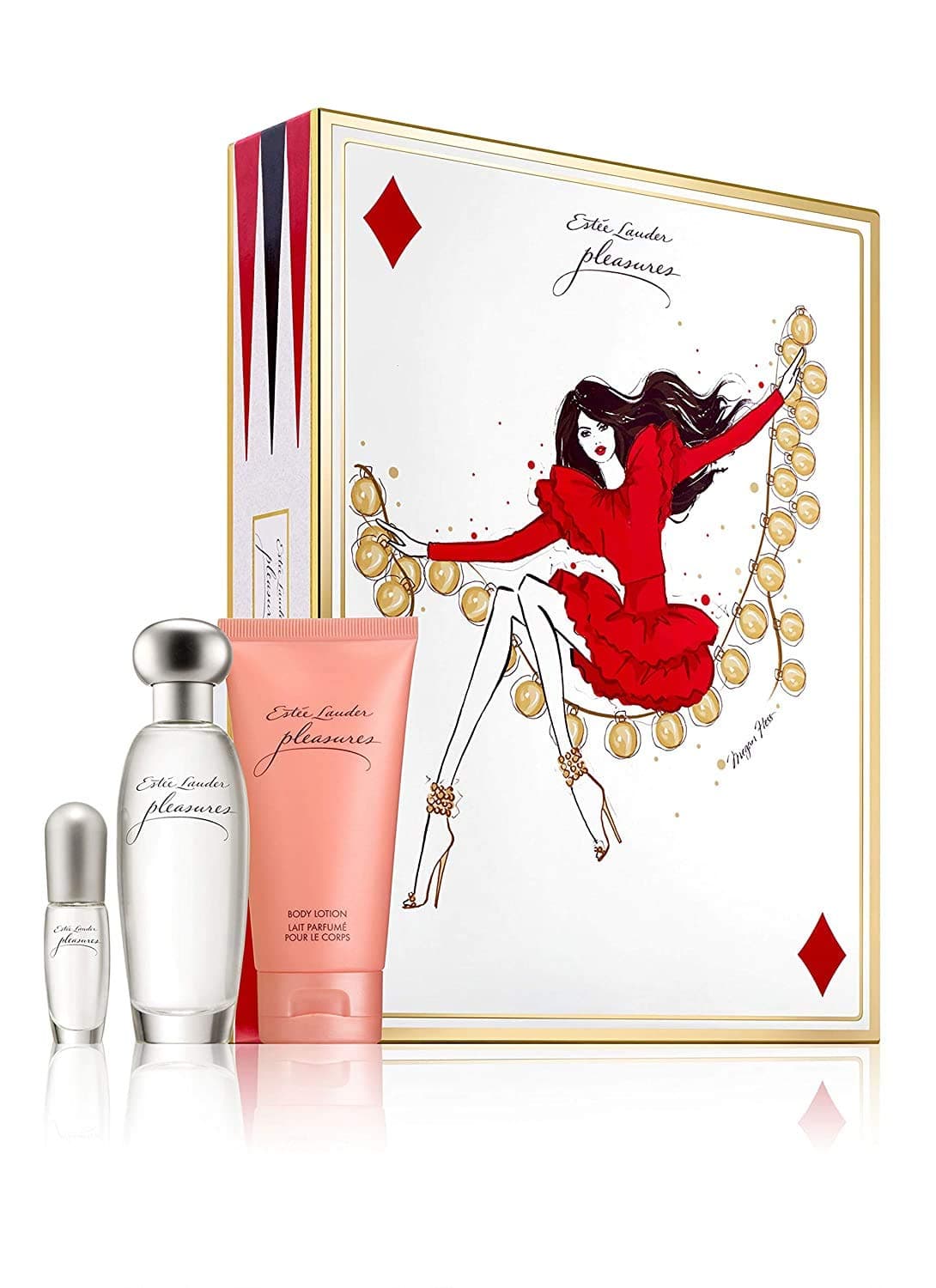 Estée Lauder 'Pleasures' to Go 3 Pcs Gift Set - Pleasures Eau De Parfum Spray (1.7 Oz.) +Body Lotion (3.4 Oz.) + Mini Eau De Parfum Spray (...