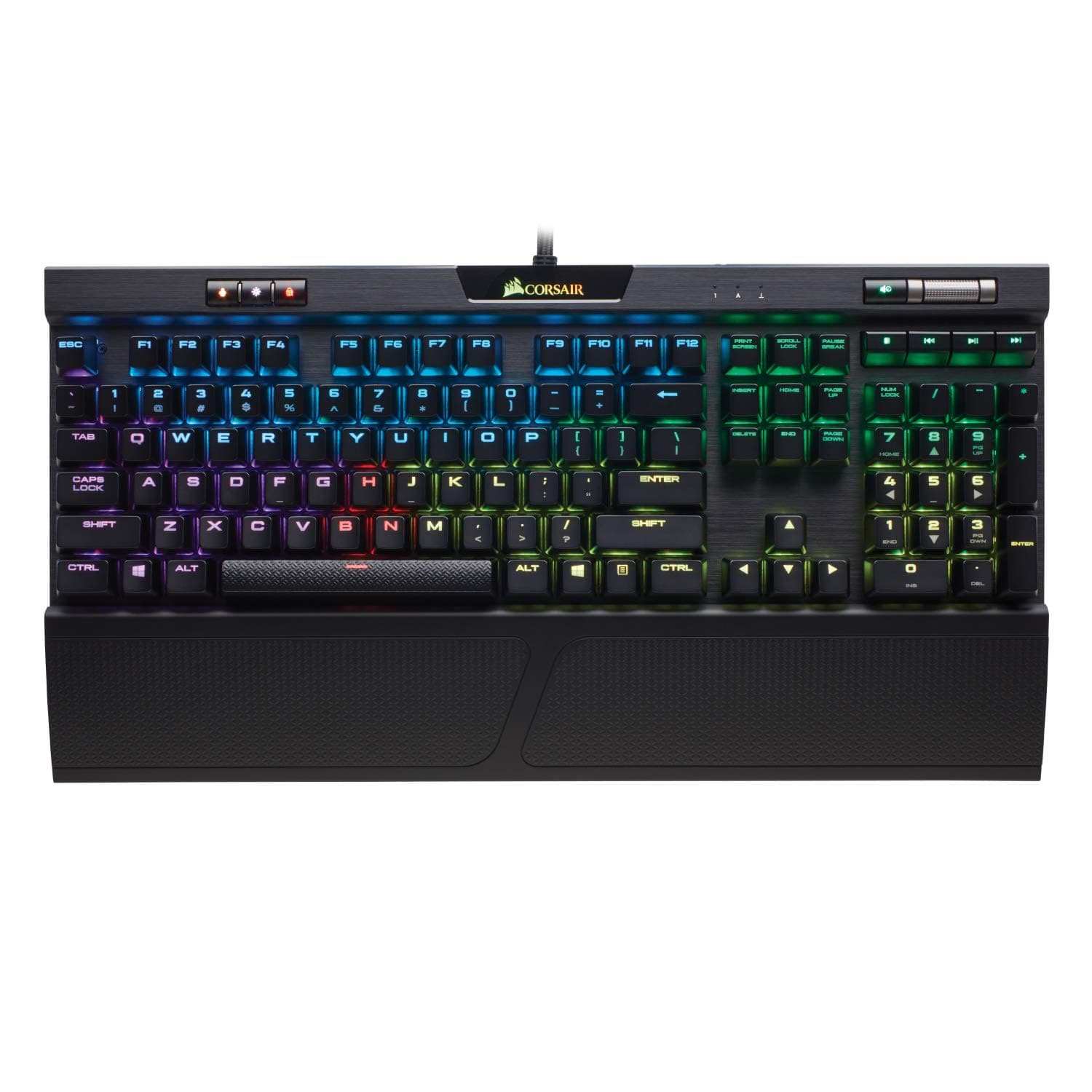 Corsair K70 RGB MK.2 Rapidfire Mechanical Gaming Keyboard - USB Passthrough & Media Controls - Fastest & Linear - Cherry MX Speed - RGB LED Backlit