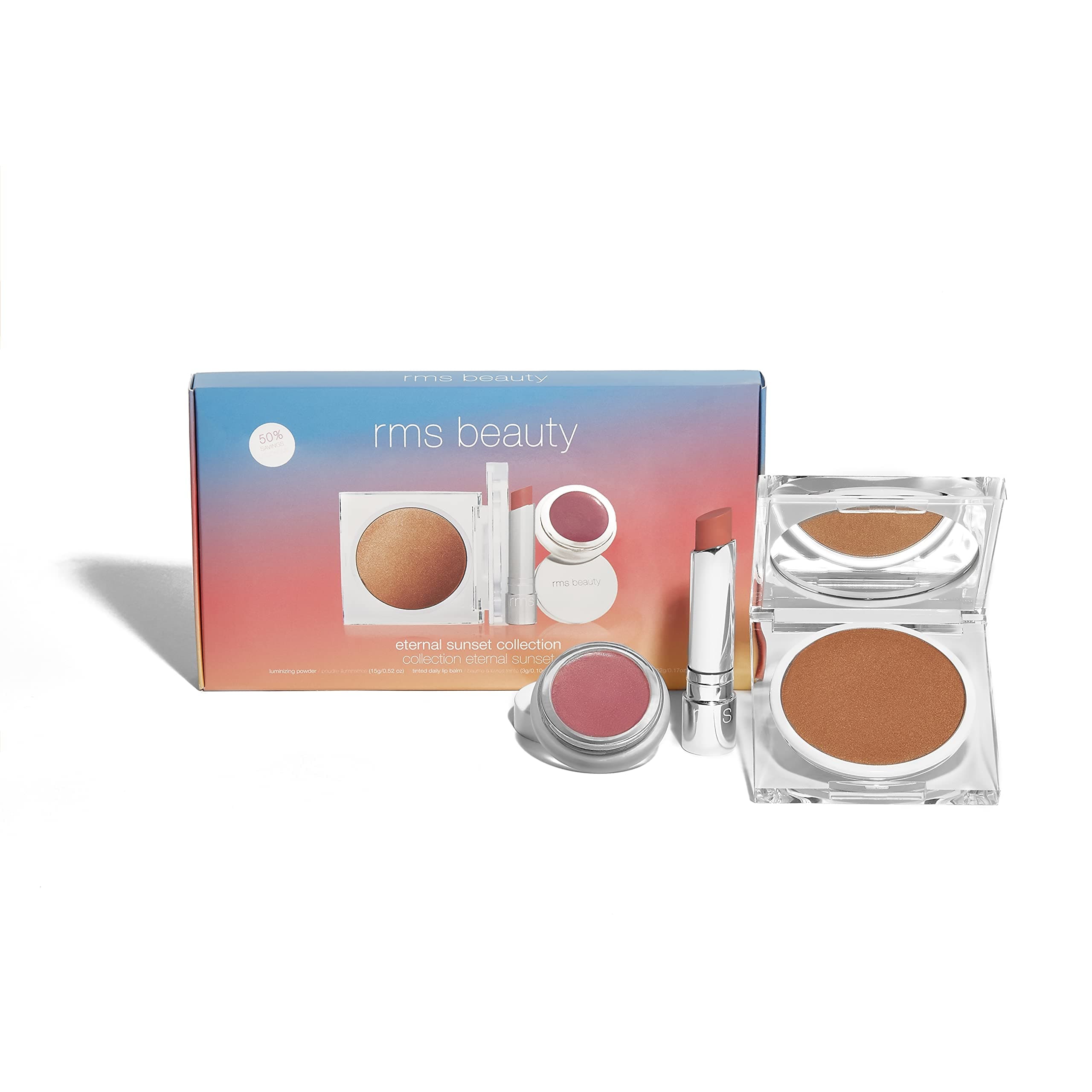 RMS Beauty Eternal Sunset Collection - Face, Lip & Cheek Natural Makeup Limited-Edition Gift Set - Organic Multi-Tasking Lip2Cheek, Hydrating Tinte...