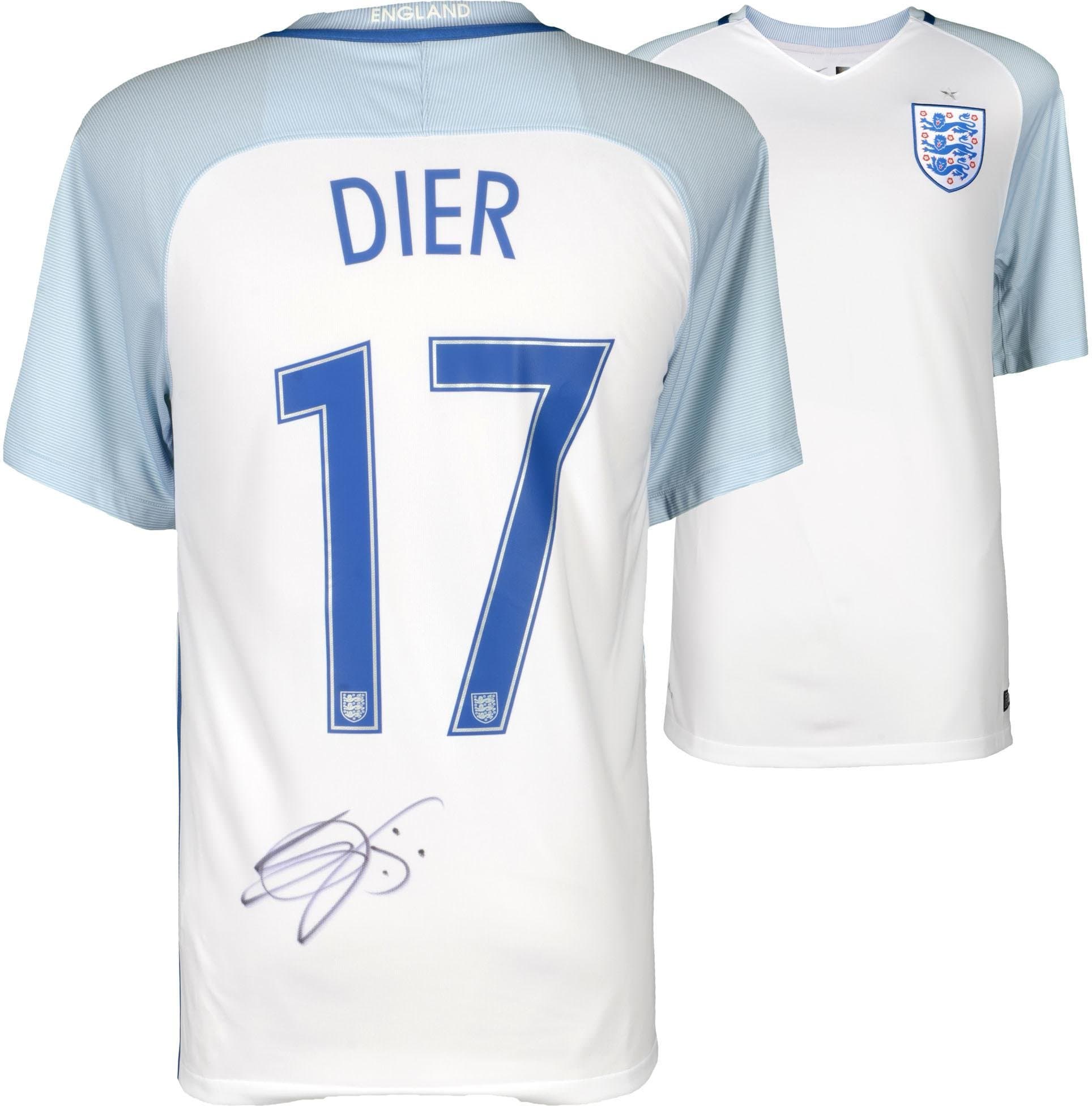 Eric Dier England National Team Autographed 2016-2017 Home Jersey - ICONS - Autographed Soccer Jerseys