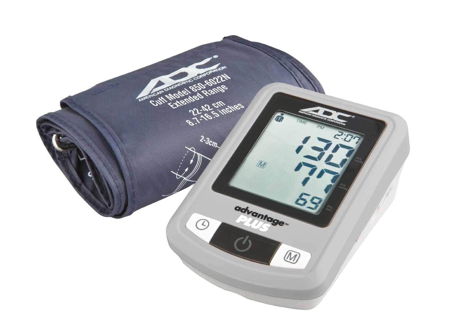 ADC Advantage Plus 6022N Automatic Digital Blood Pressure Monitor with Storage Case, BHS AA Rated, Wide-Range Adult Navy Upper-Arm BP Cuff, 8.7” to...