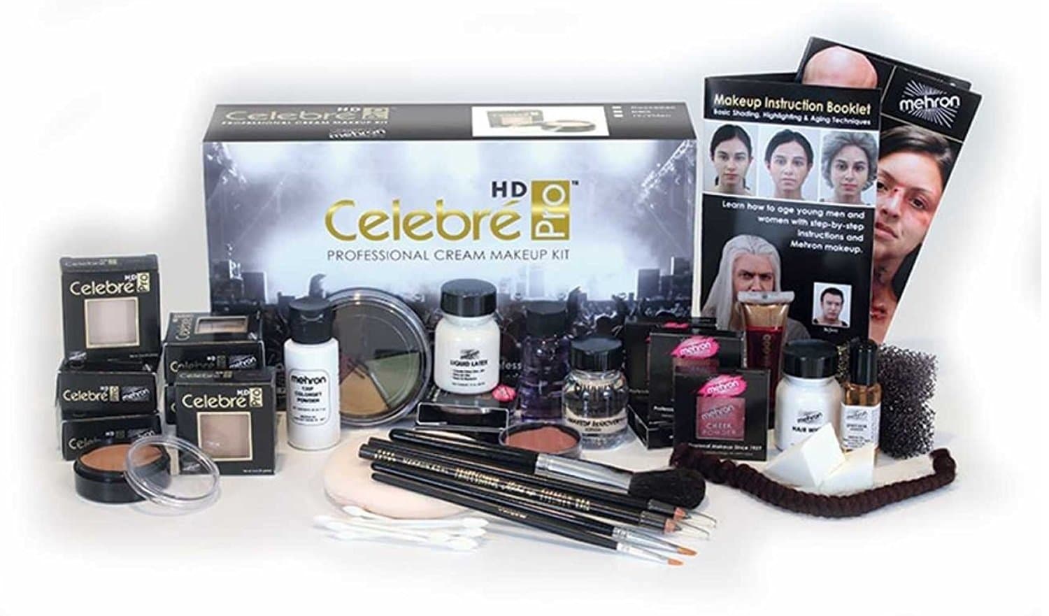 Mehron Celebré Professional HD Cream Makeup Kit |Complete Makeup Artist Beauty Set for Theatre, Stage, Movies, Special Effects, Videos, Photography...