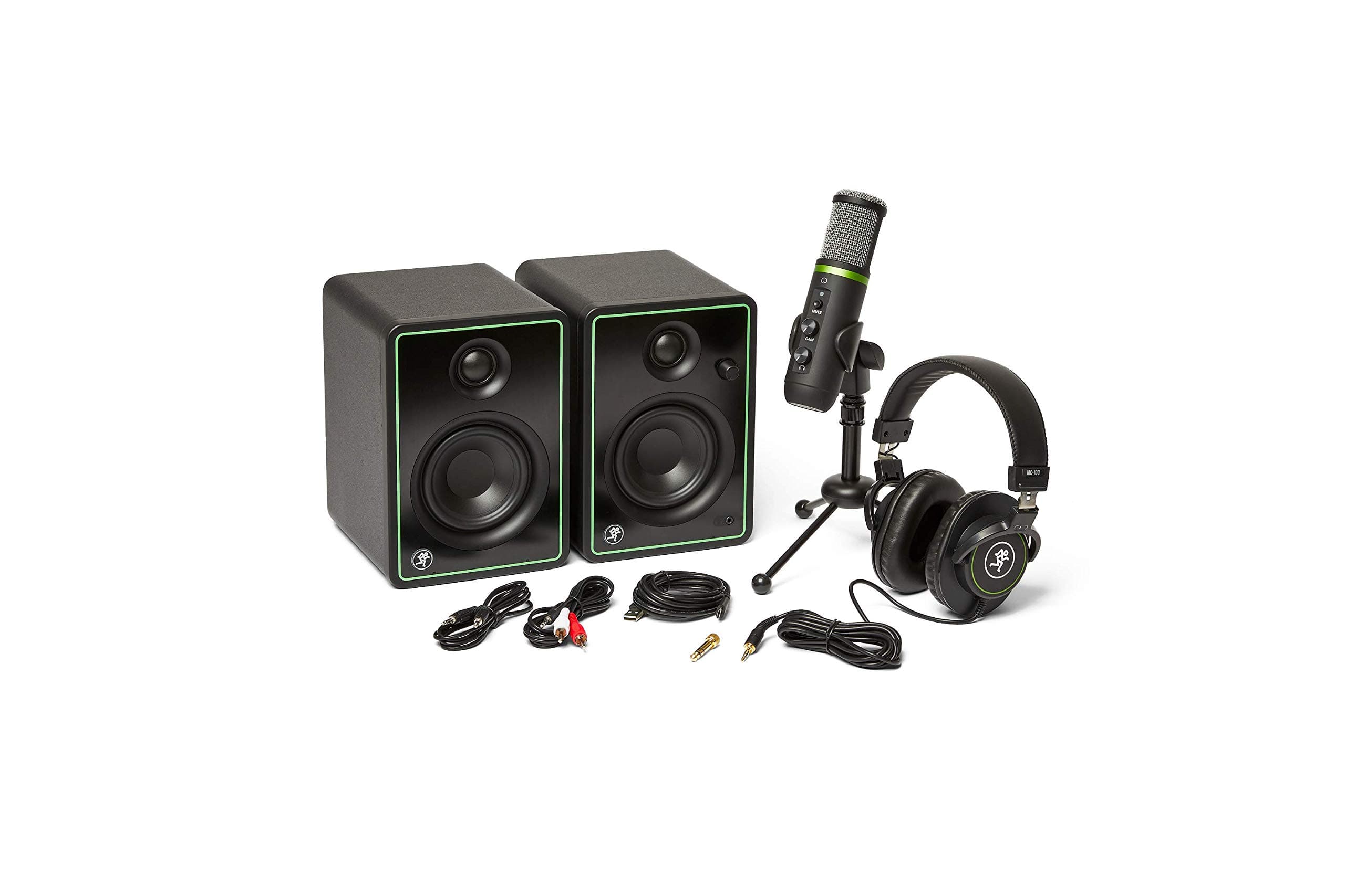 Mackie Creator Bundle with CR3-X Multimedia Monitors, EM-USB Microphone, and MC-100 headphones
