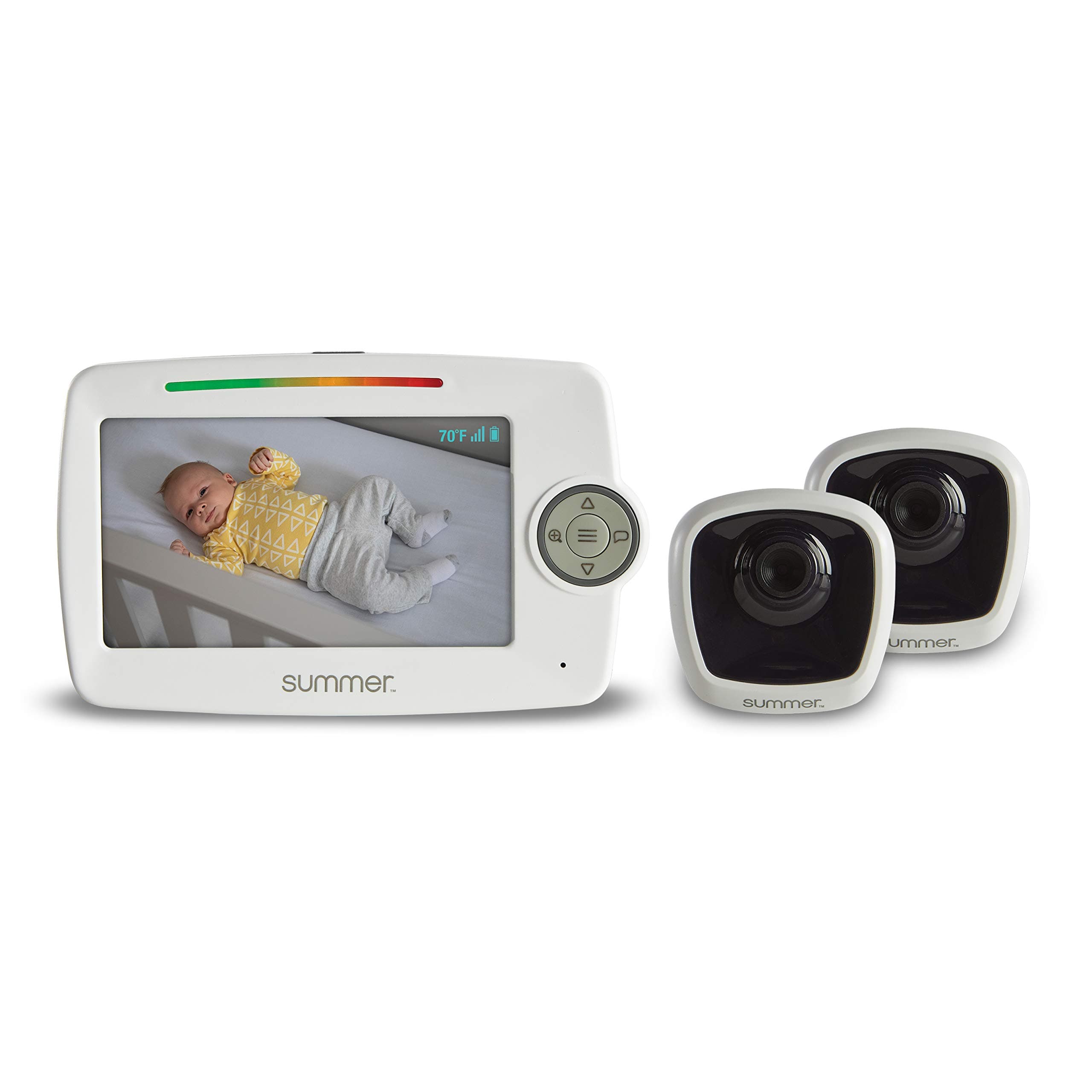 Summer LookOut Duo 5” LCD Video Baby Monitor (2 Cameras) – Digital Zoom Baby Monitor with 1,000ft Range – Features Two-Way Audio, Automatic Night V...