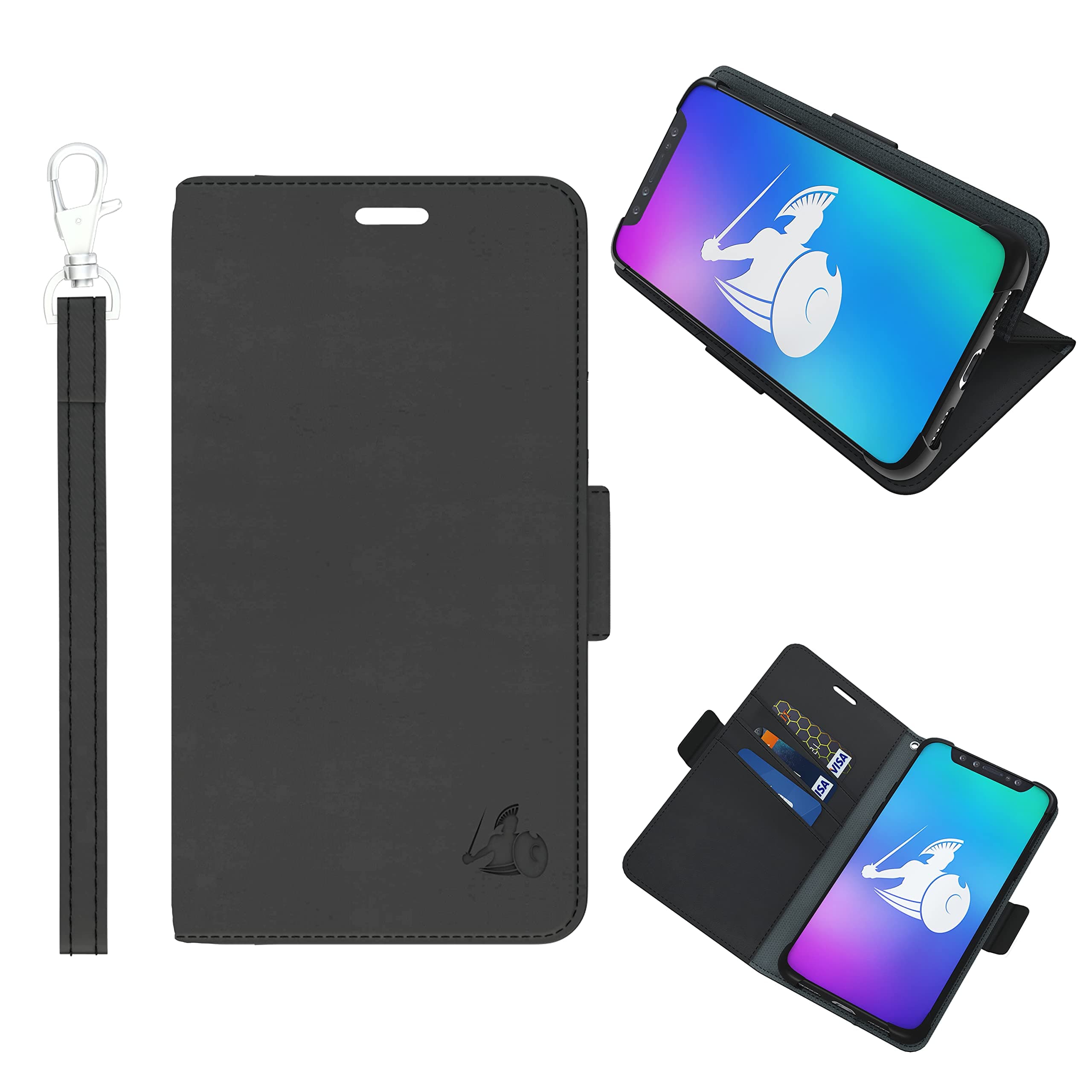 DefenderShield EMF Protection & 5G Anti Radiation iPhone 12 Pro Max Case - RFID Blocking EMF Shield Detachable Wallet Phone Case with Wrist Strap a...