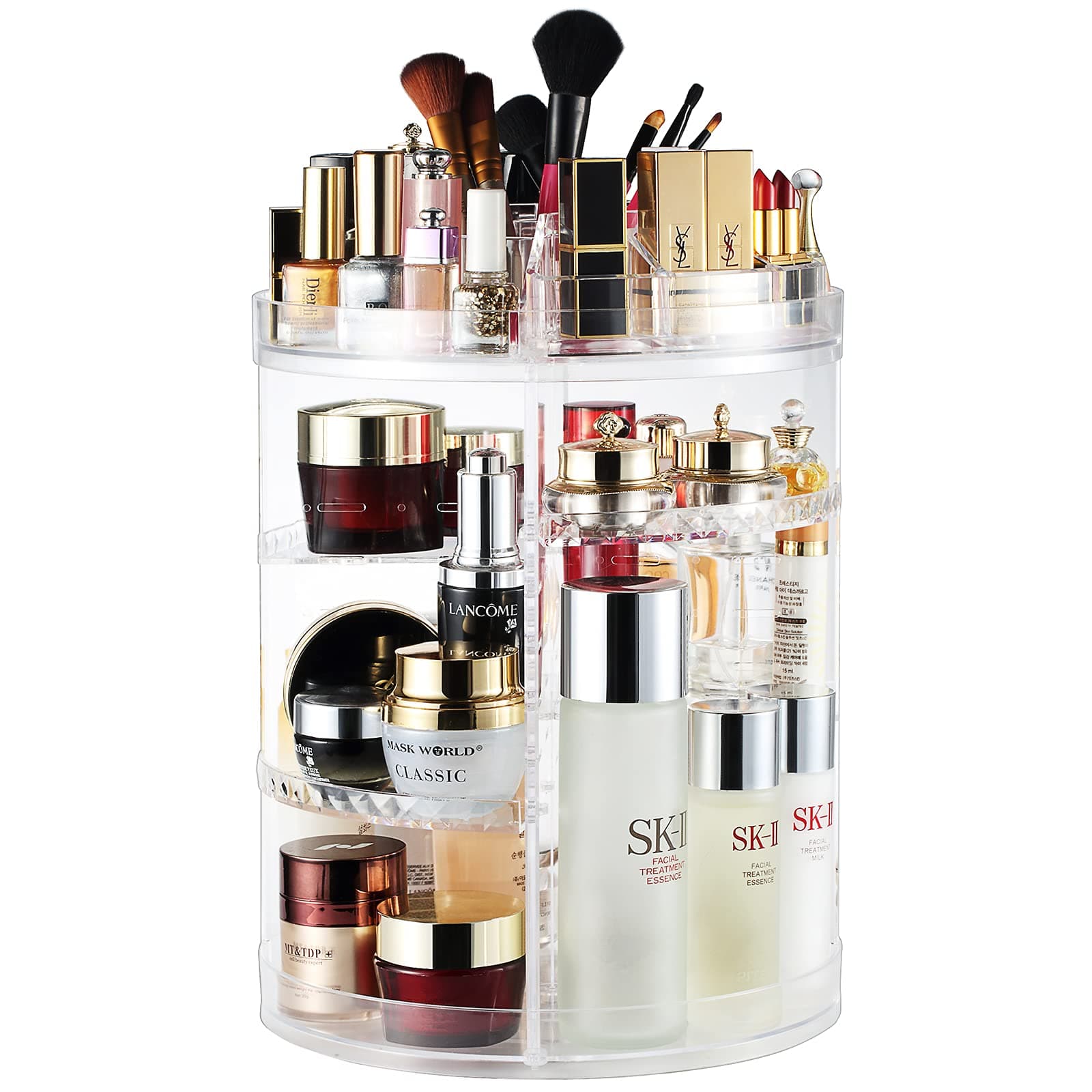 Makeup Organizer, 360 Degree Rotating Adjustable Cosmetic Storage Display Case with 8 Layers Large Capacity, Fits Jewelry, Makeup Brushes, Lipstick...