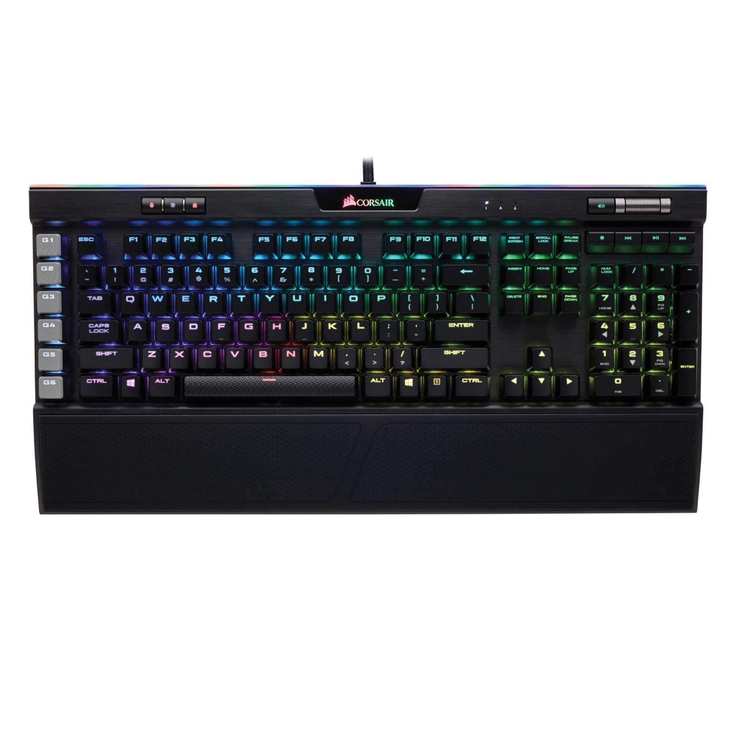 Corsair K95 RGB Platinum Mechanical Gaming Keyboard - 6x Programmable Macro Keys - USB Passthrough & Media Controls - Fastest Cherry MX Speed - RGB...