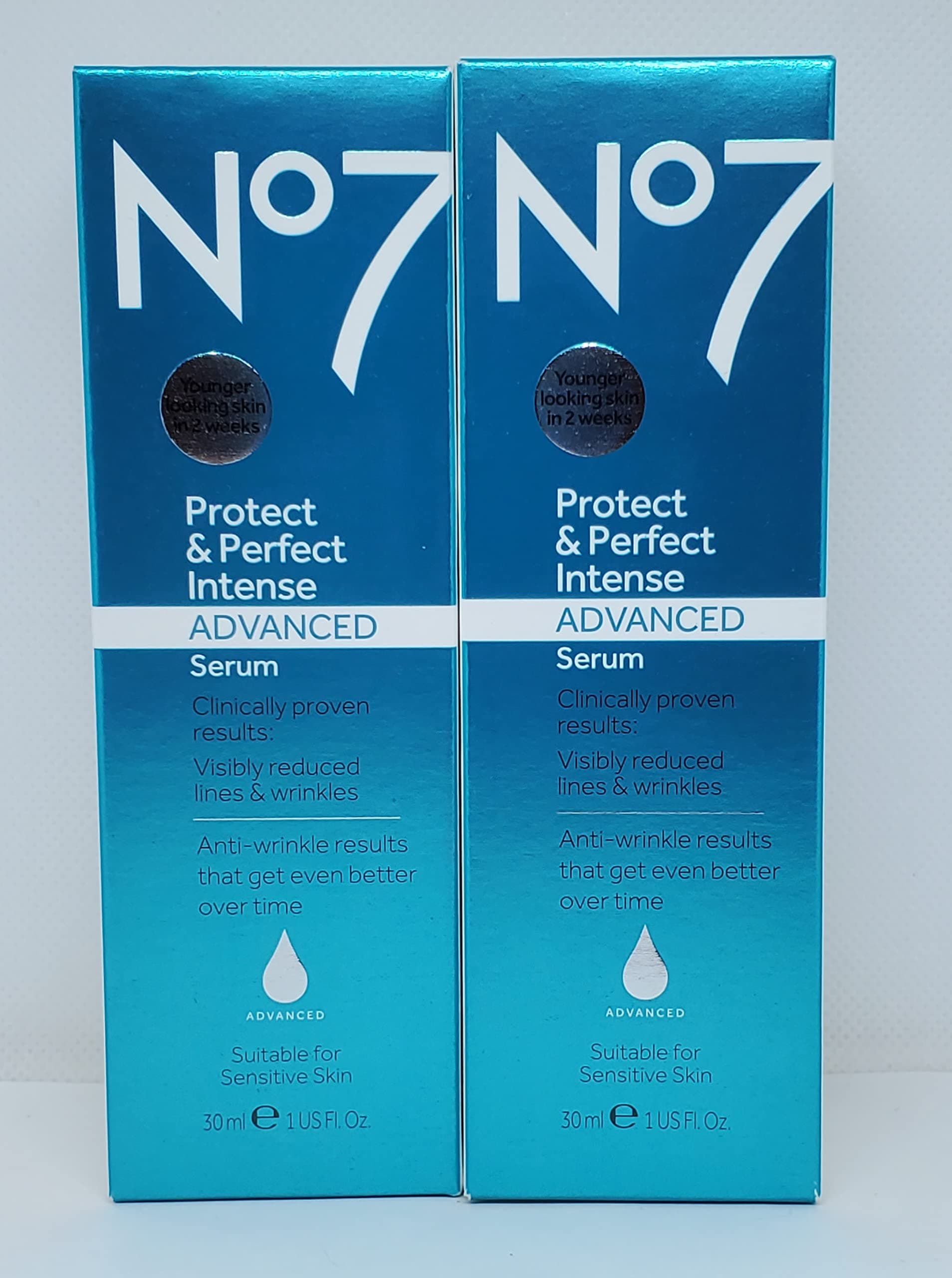 Boots No7 Protect & Perfect Intense Advanced Anti Aging Serum Bottle - 1 oz (Double Pack)