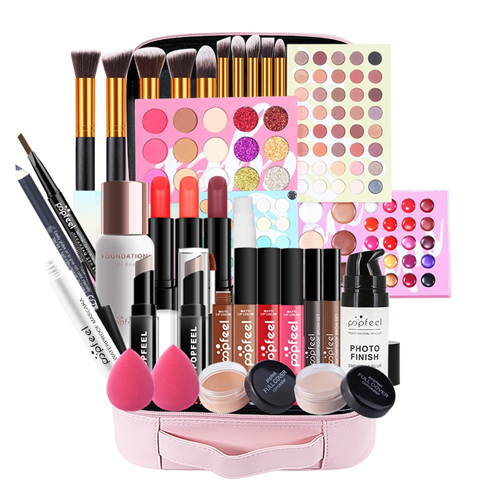 FantasyDay All-in-one Makeup Set Holiday Gift Surprise | Full Makeup Kit for Women Essential Starter Bundle Include Eyeshadow Palette Lipstick Blus...
