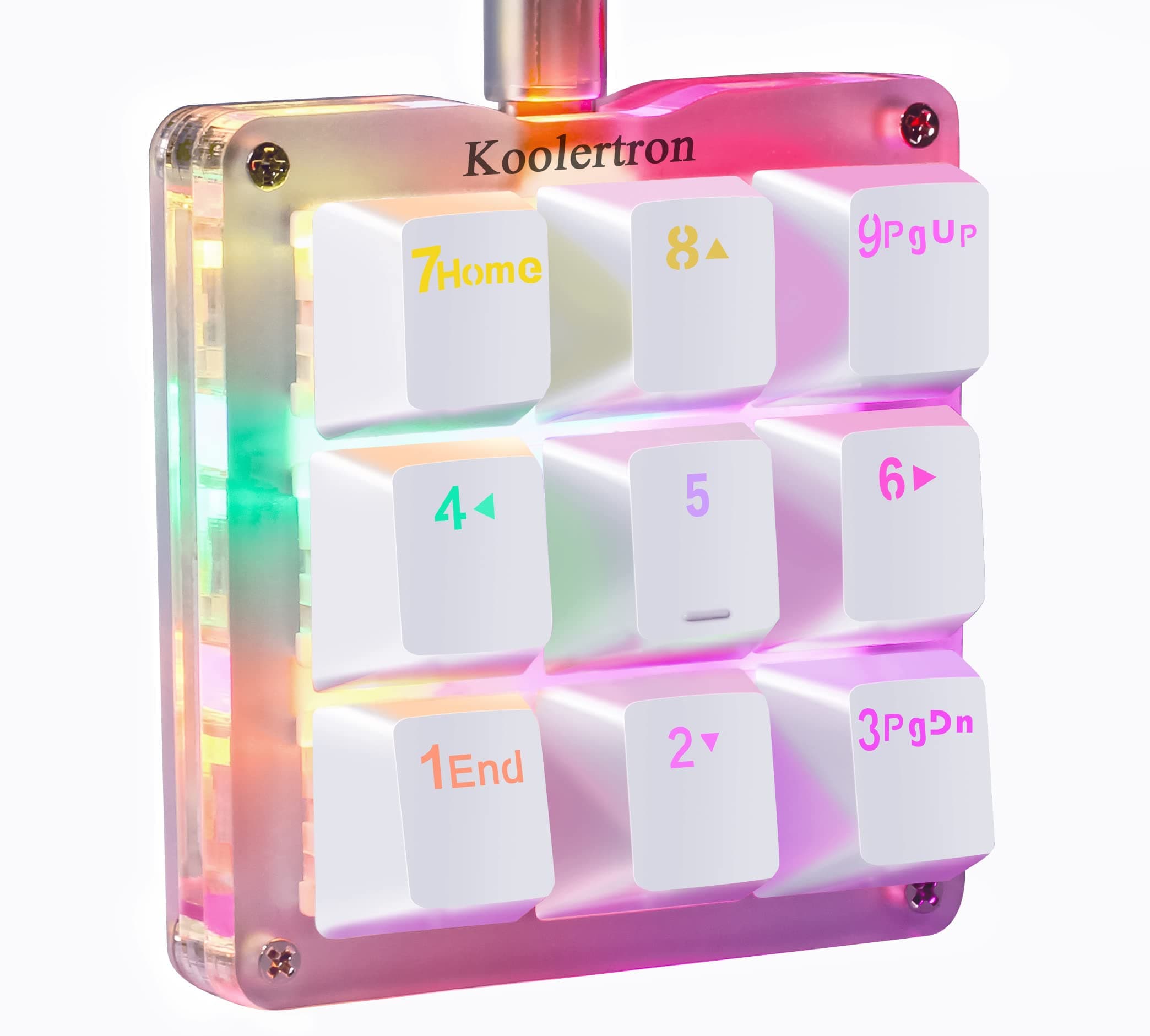 Koolertron One Handed Macro Mechanical Keyboard, RGB LED Backlit Portable Mini One-Handed Mechanical Gaming Keypad OSU! Keyboard 9 Fully Programmab...