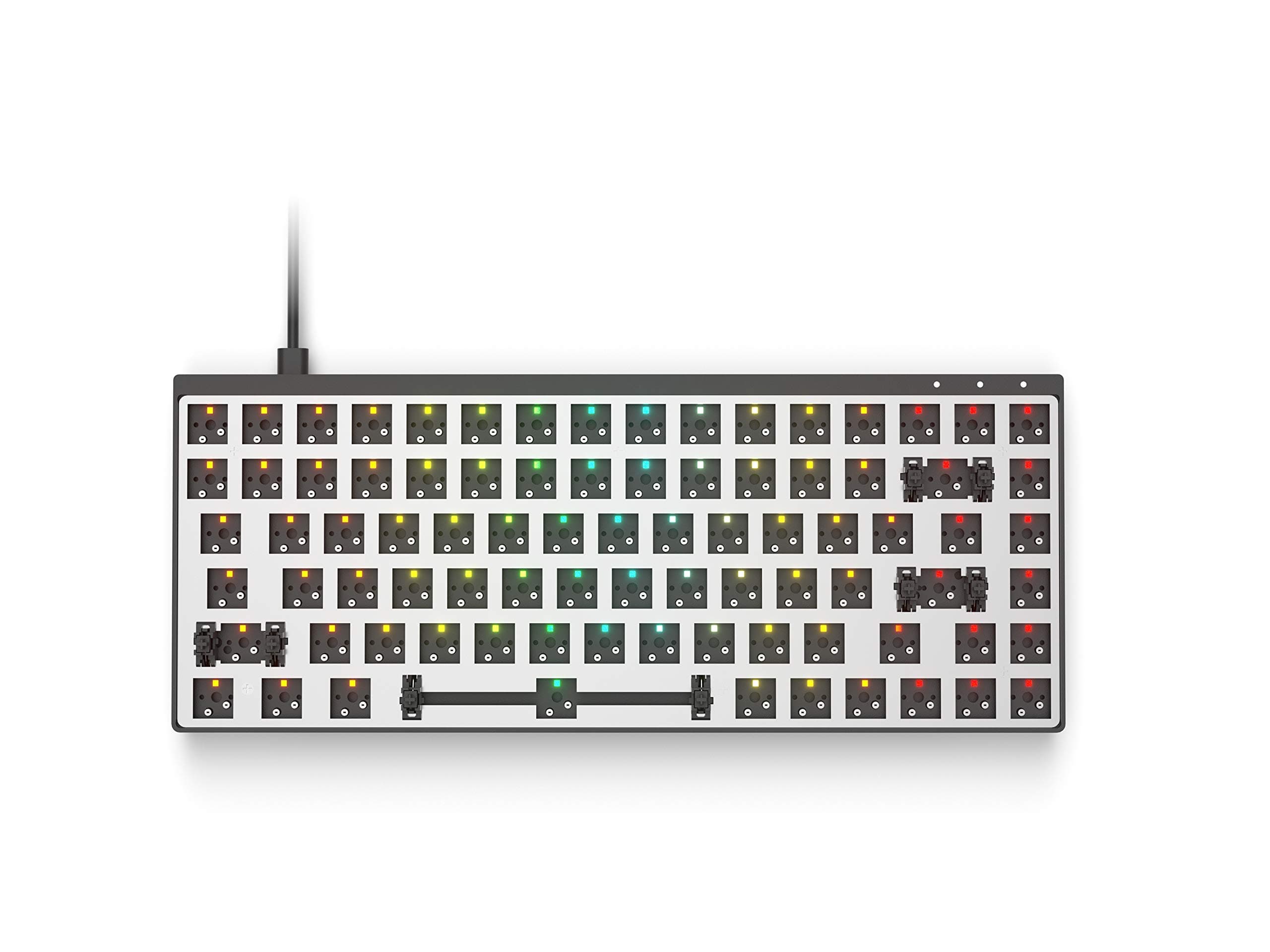 Galaxy 75 Modular Mechanical Gaming Keyboard - 75% Layout - USB Type C - Full Aluminium Chassis by HK Gaming (Barebone, Black)