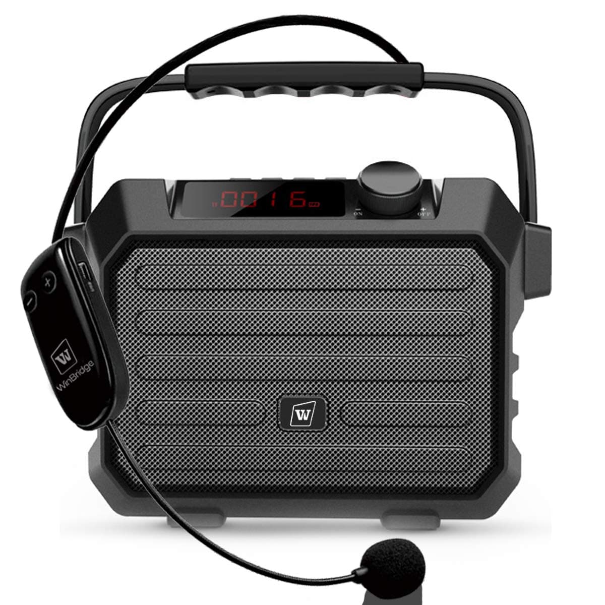 W WINBRIDGE Portable PA Speaker Sound System with Bluetooth Headset Microphone 30W Echo, Wireless Loudspeaker & Voice Amplifier Rechargeable, Small...